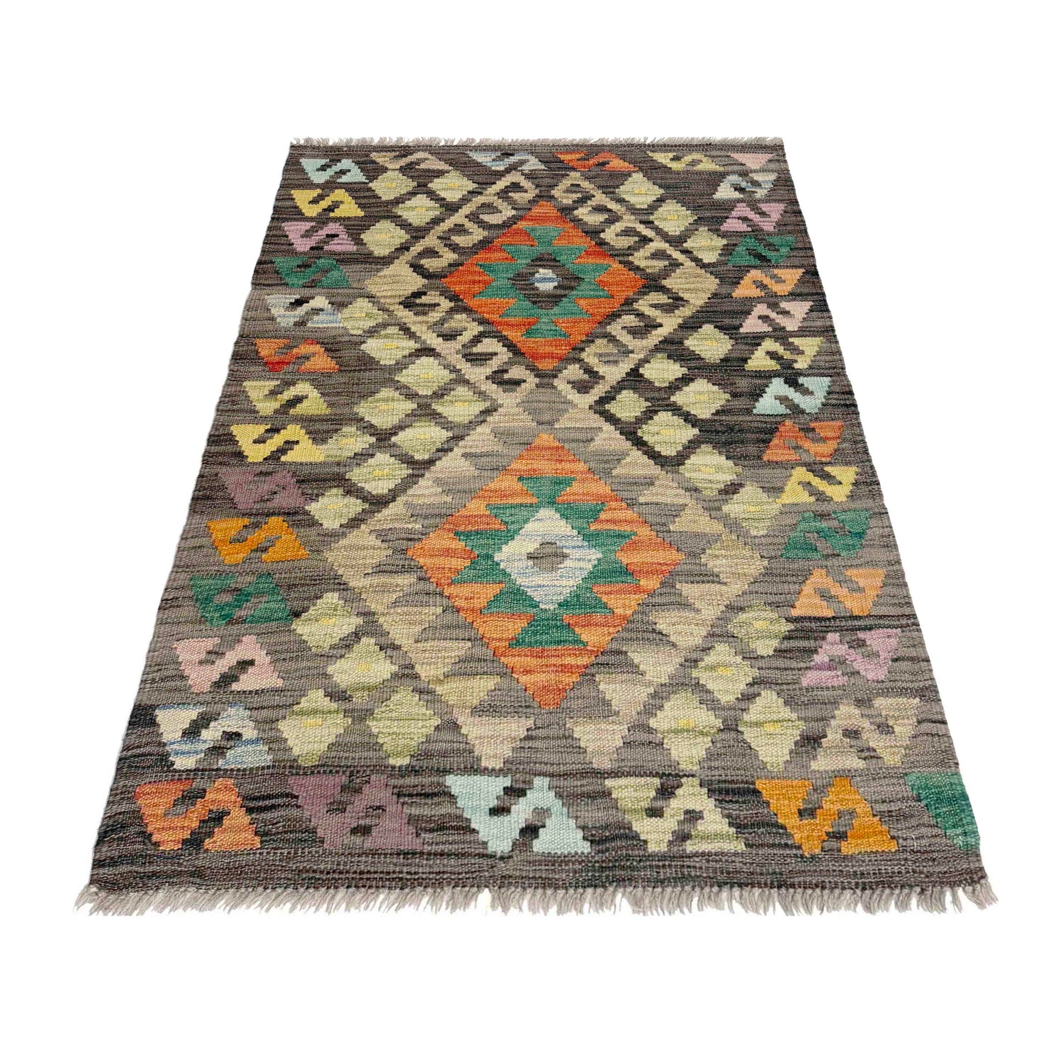 Handmade Multi Kilim Geometric 2x4 ft