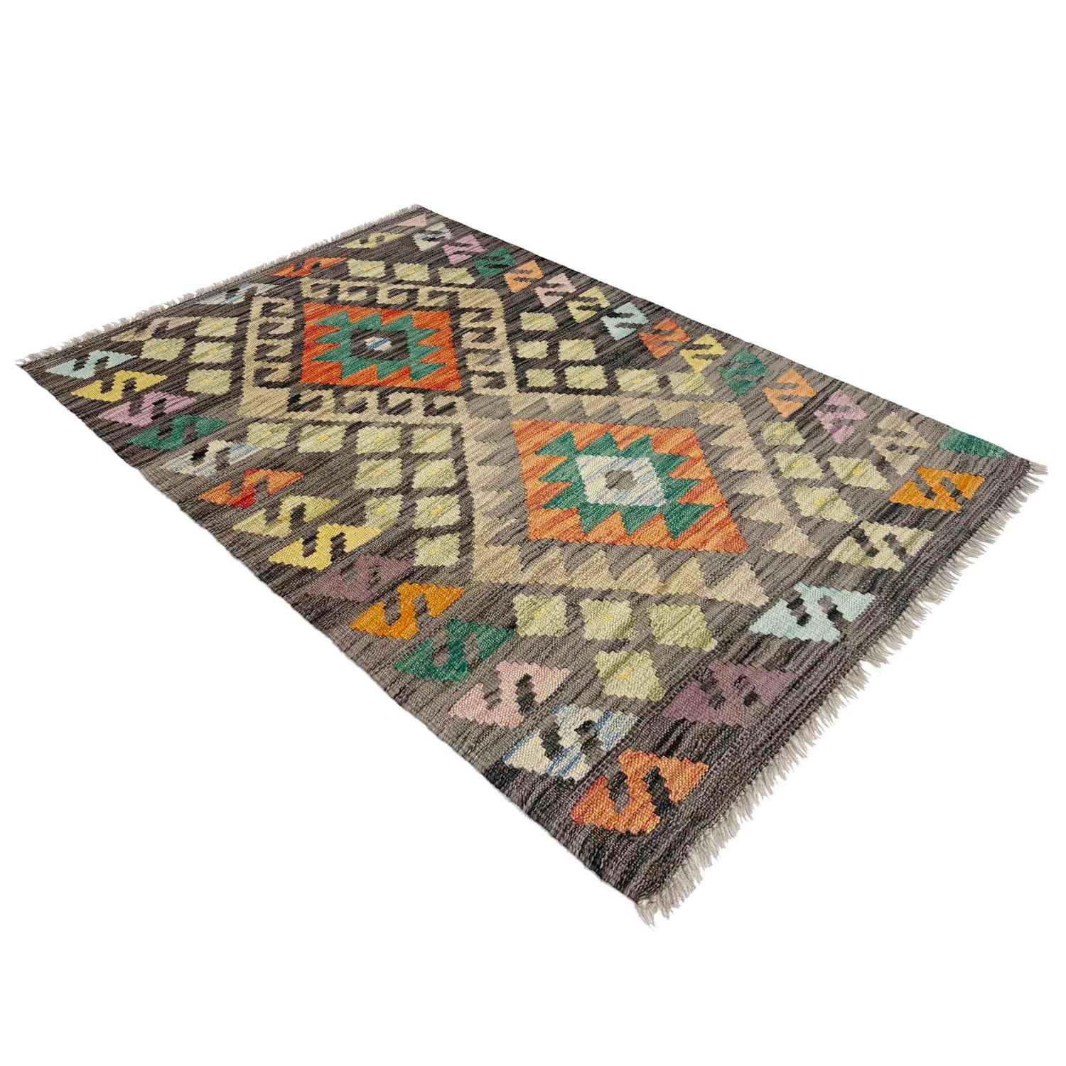 Handmade Multi Kilim Geometric 2x4 ft