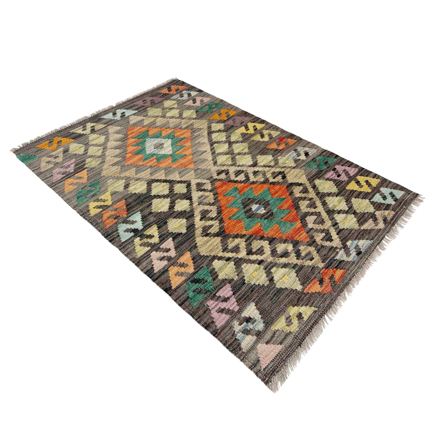 Handmade Multi Kilim Geometric 2x4 ft