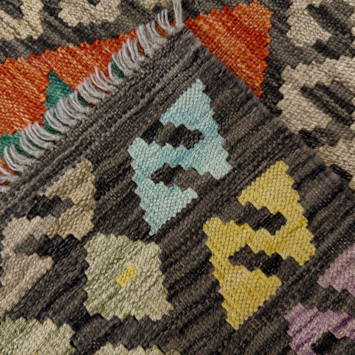 Handmade Multi Kilim Geometric 2x4 ft