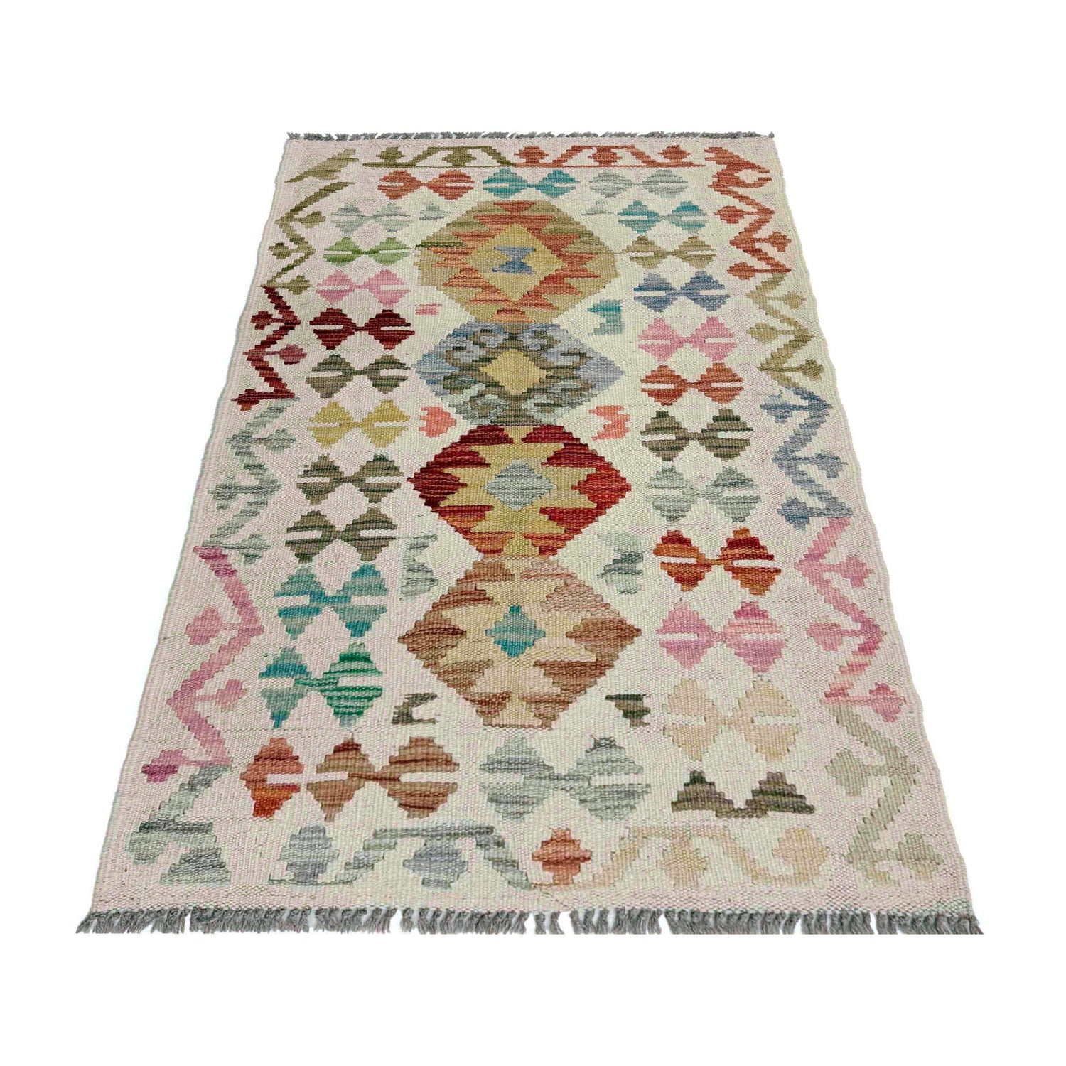 Handmade Multi Kilim Geometric 2x4 ft