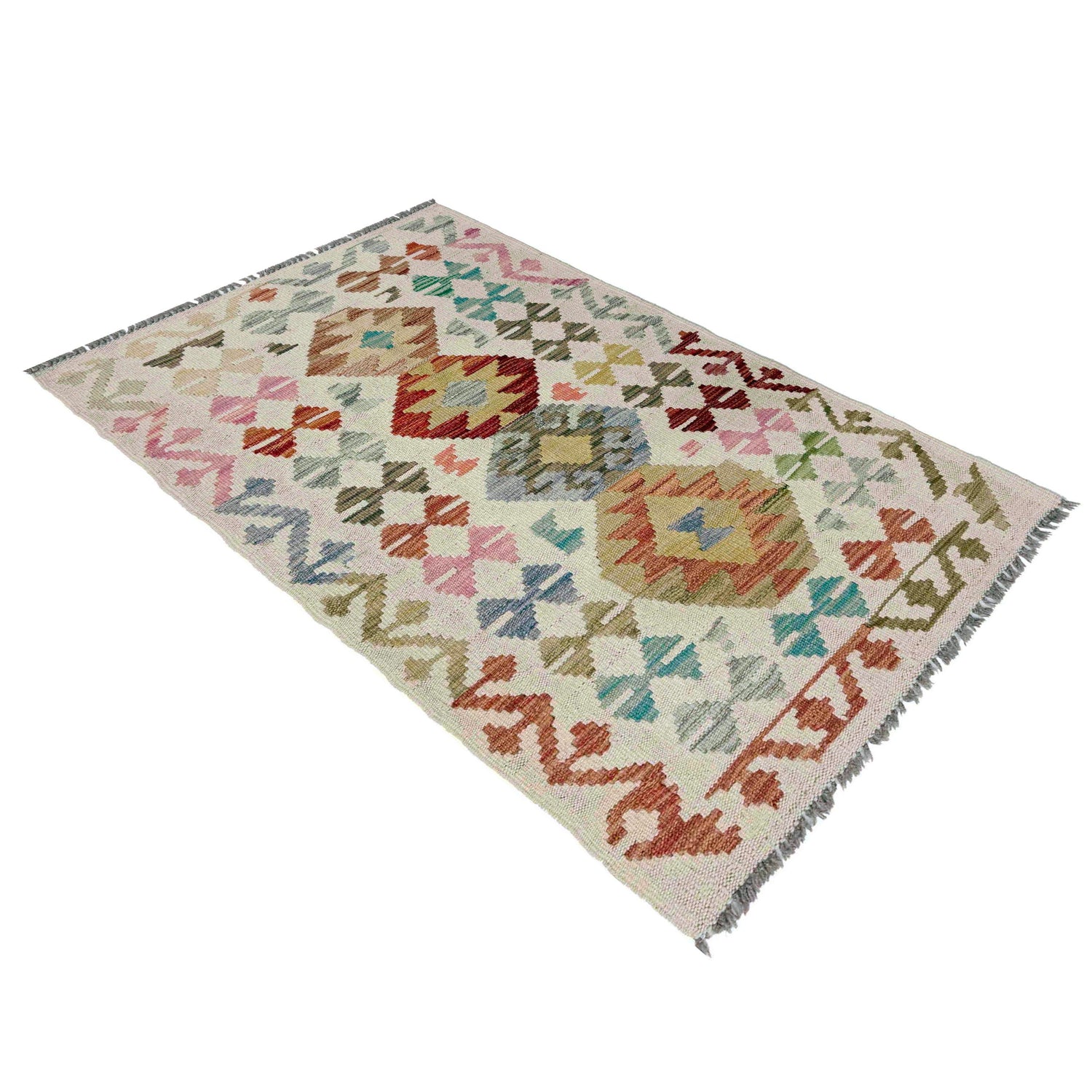 Handmade Multi Kilim Geometric 2x4 ft