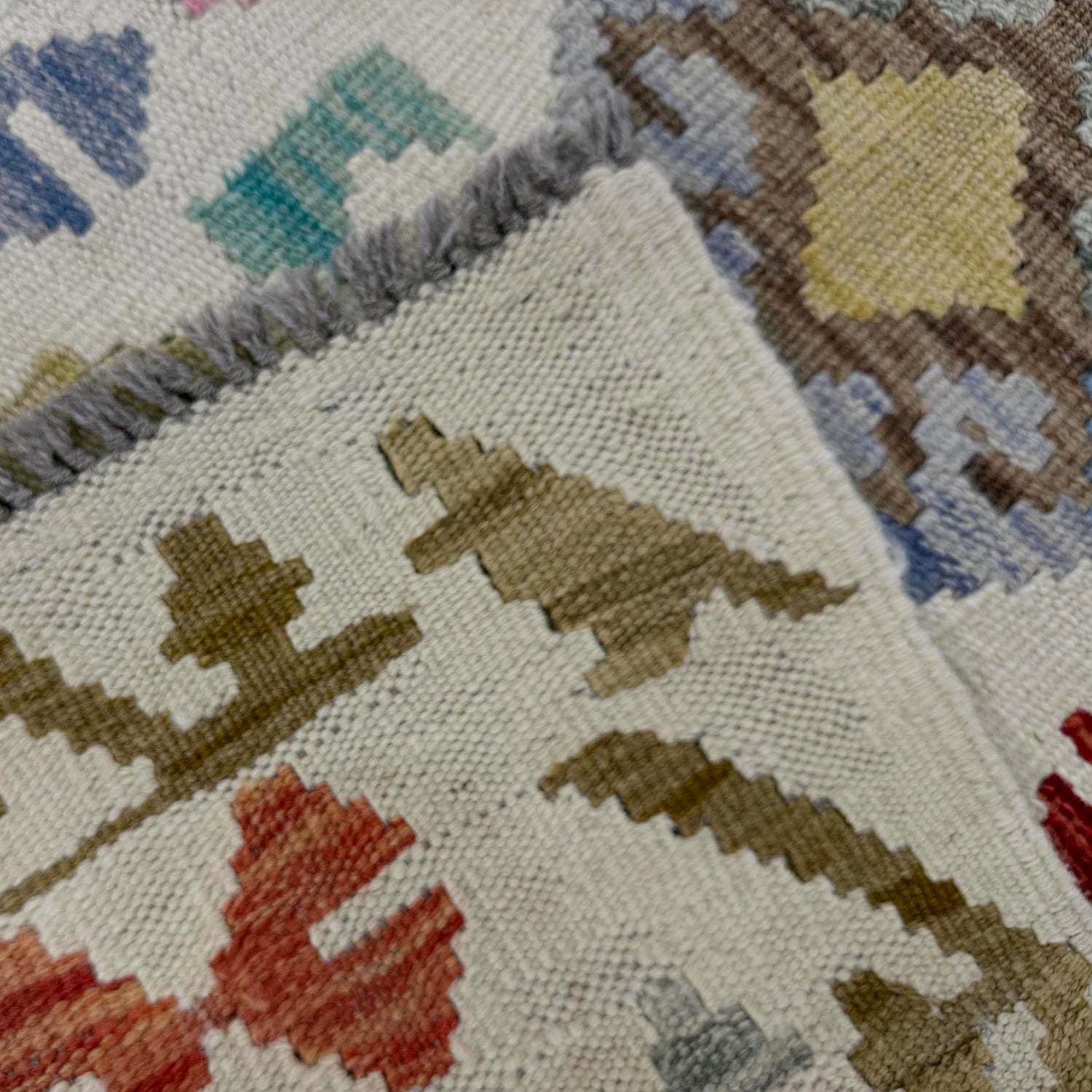 Handmade Multi Kilim Geometric 2x4 ft
