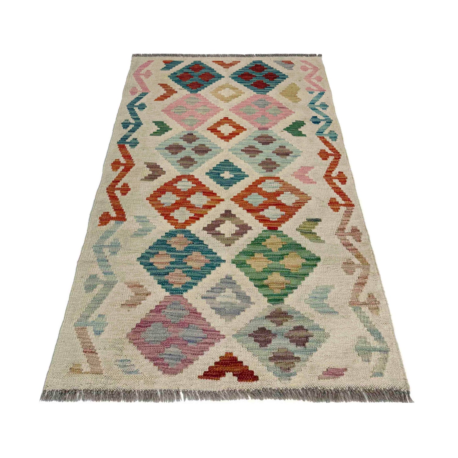 Handmade Multi Kilim Geometric 2x4 ft