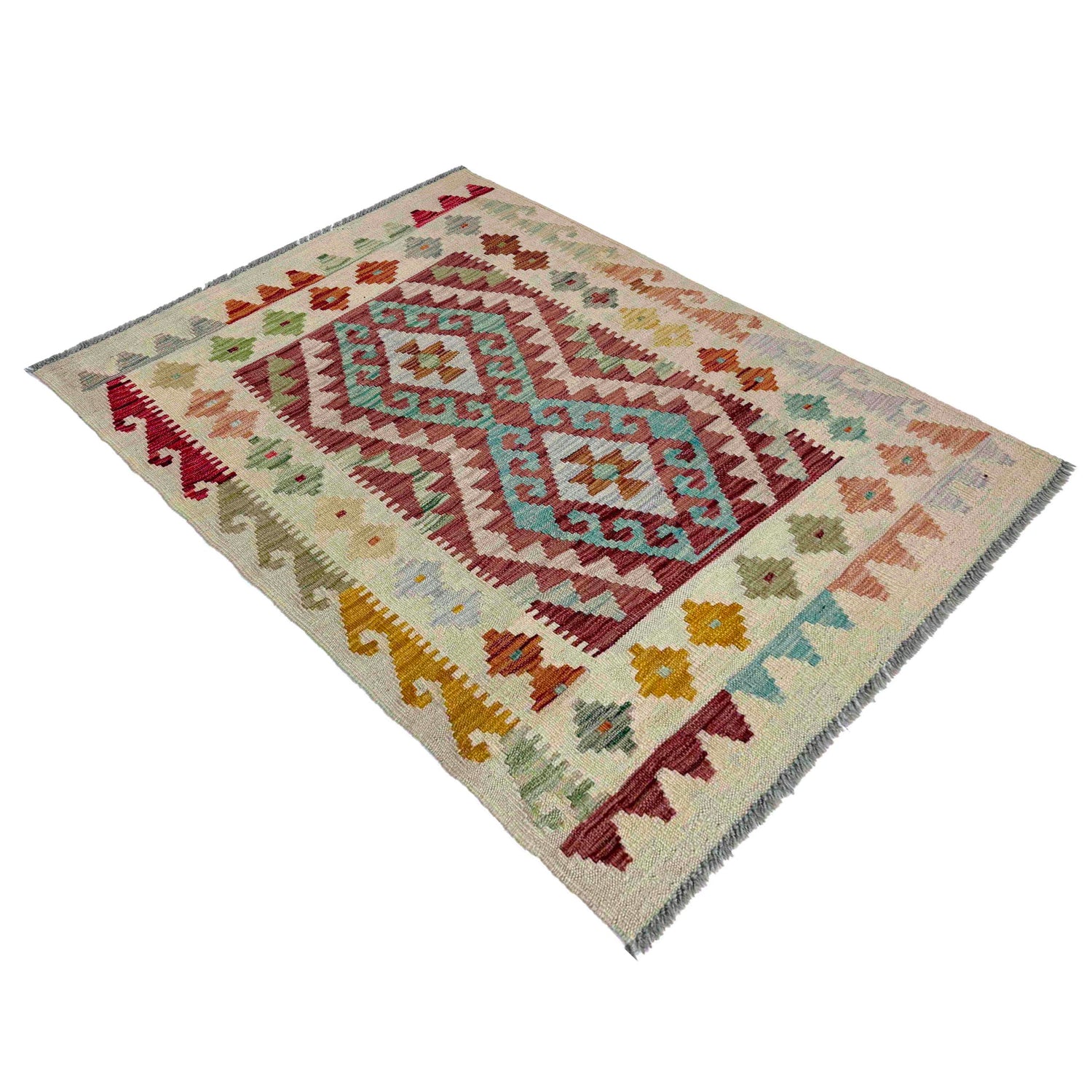 Handmade Multi Kilim Geometric 2x4 ft