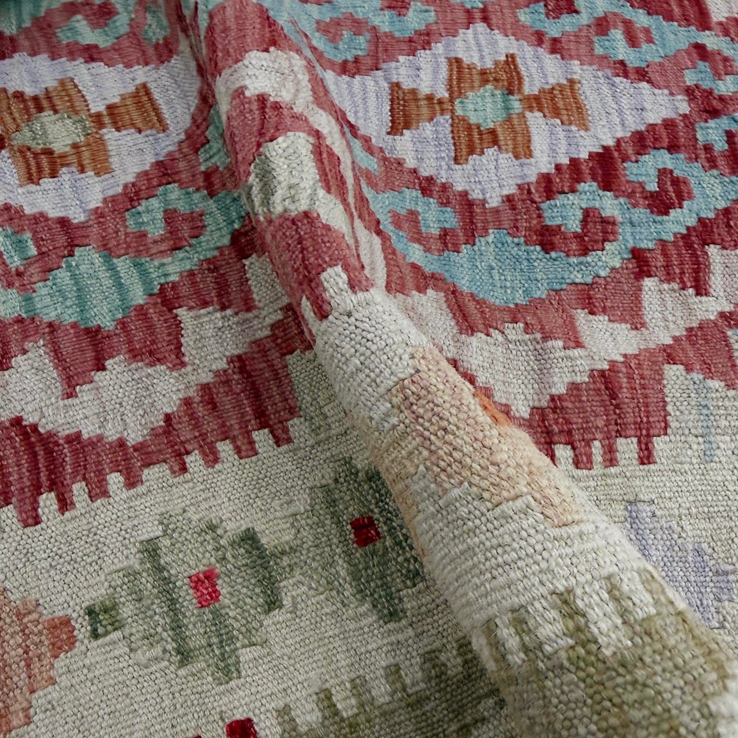 Handmade Multi Kilim Geometric 2x4 ft