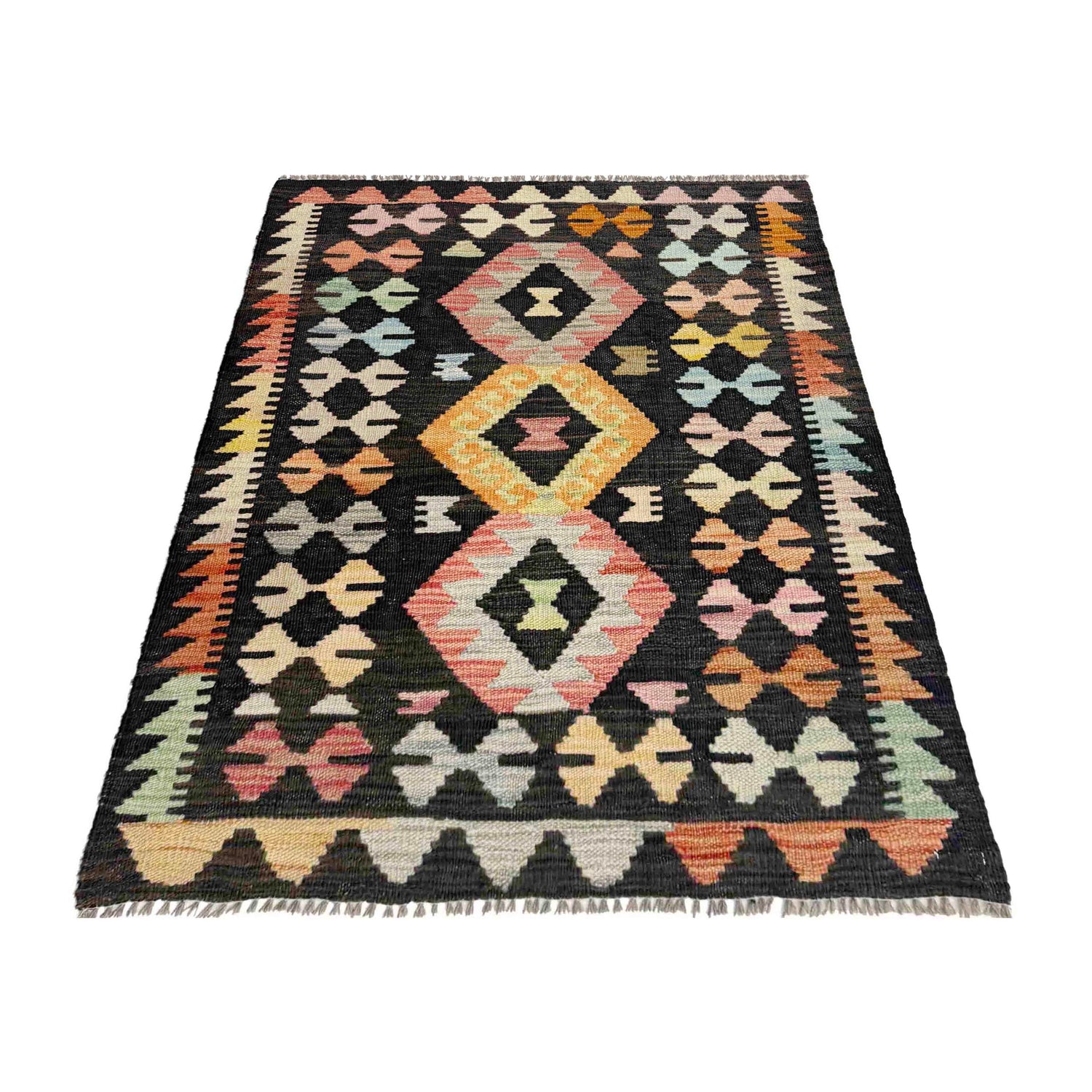 Handmade Multi Kilim Geometric 2x4 ft