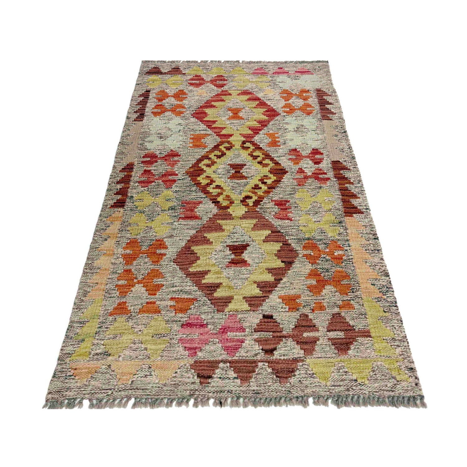 Handmade Multi Kilim Geometric 2x4 ft