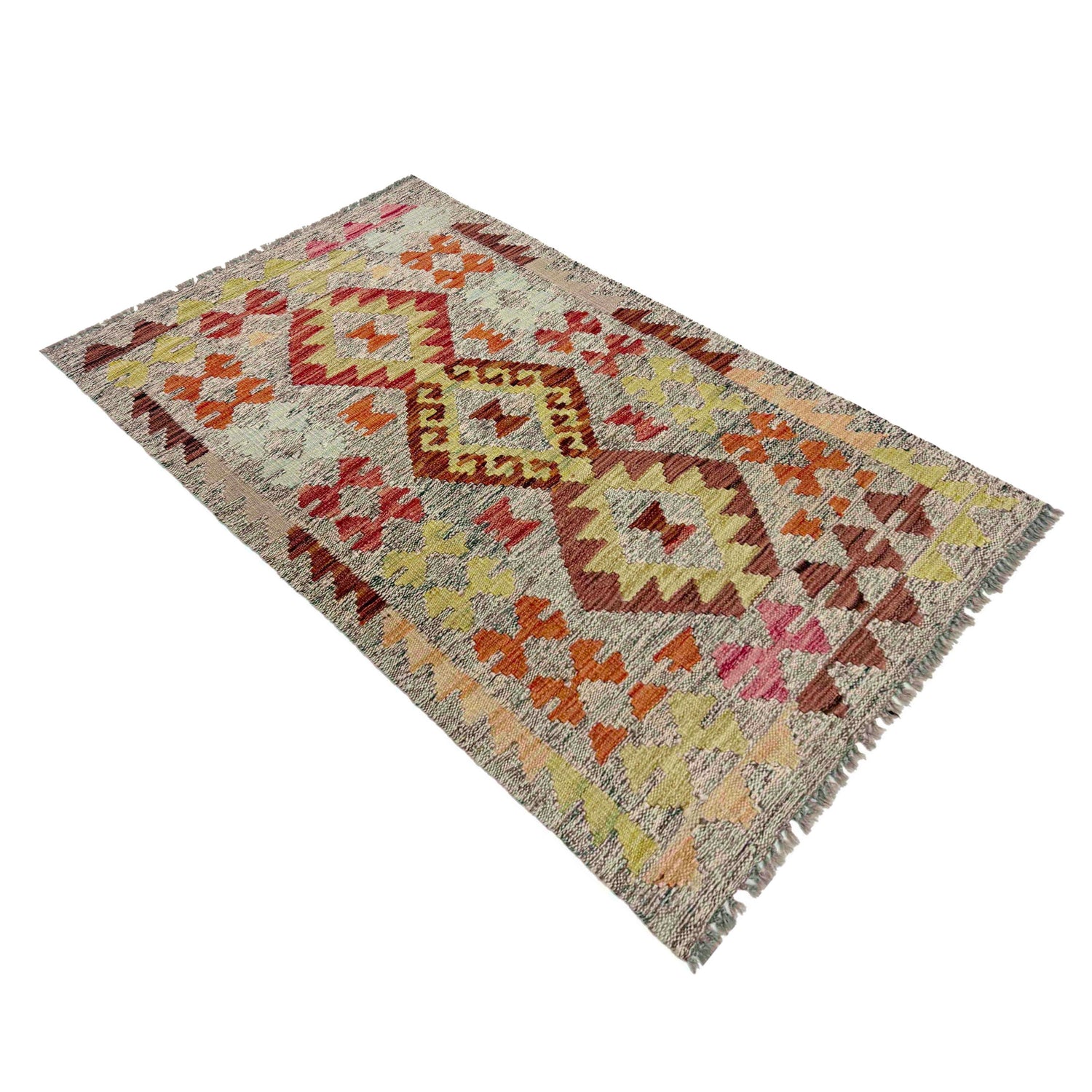Handmade Multi Kilim Geometric 2x4 ft