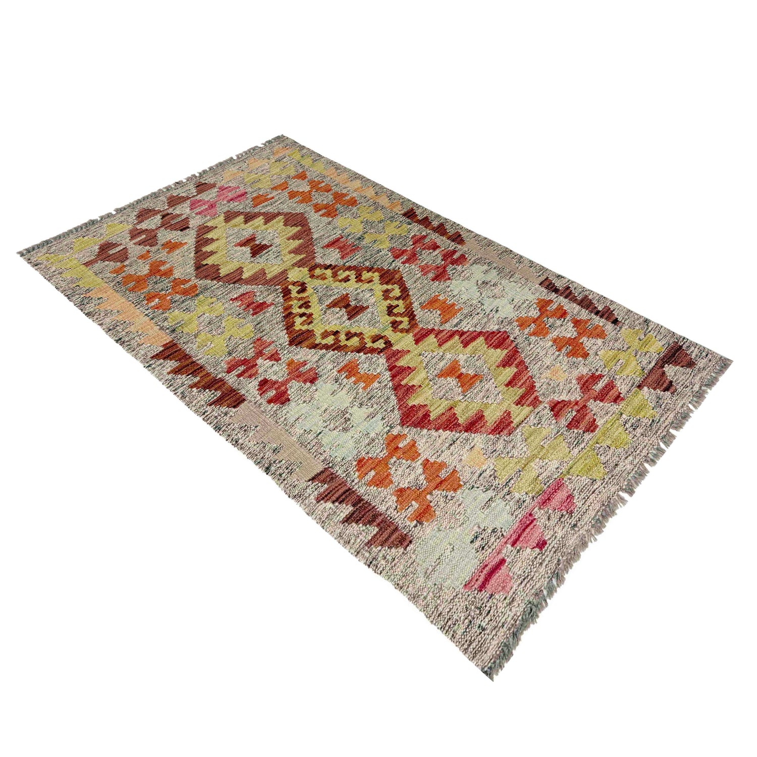 Handmade Multi Kilim Geometric 2x4 ft