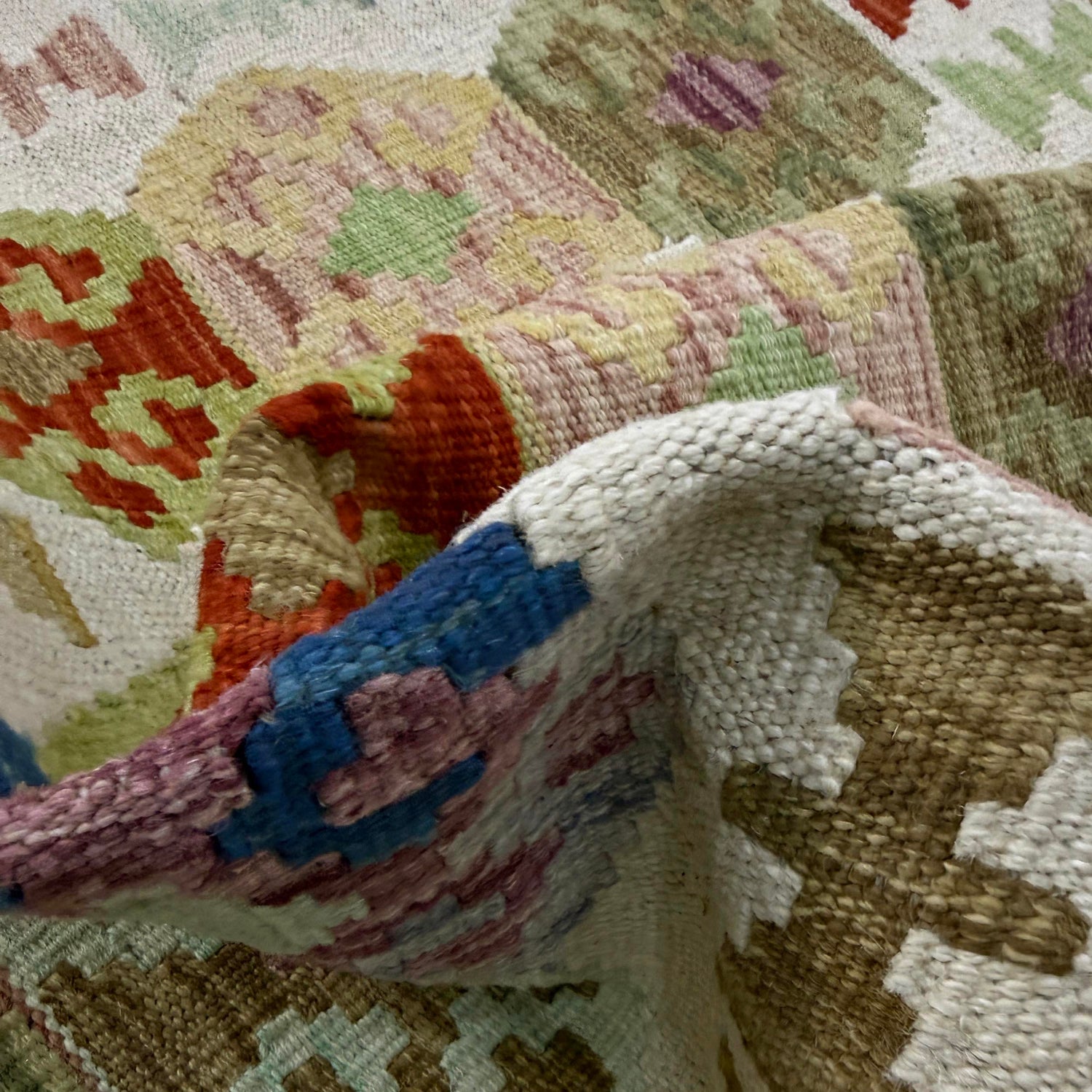 Handmade Multi Kilim Geometric 2x4 ft
