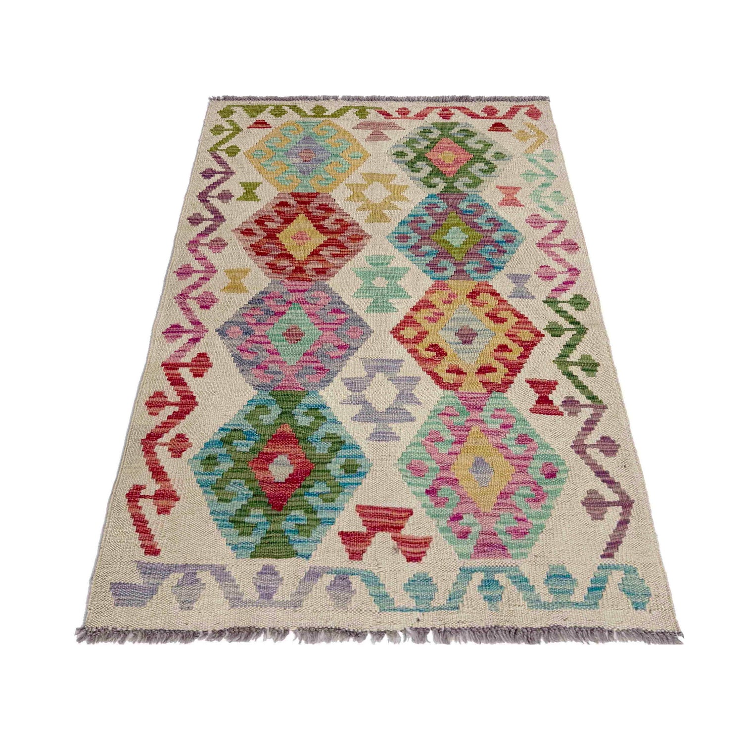 Handmade Multi Kilim Geometric 2x4 ft