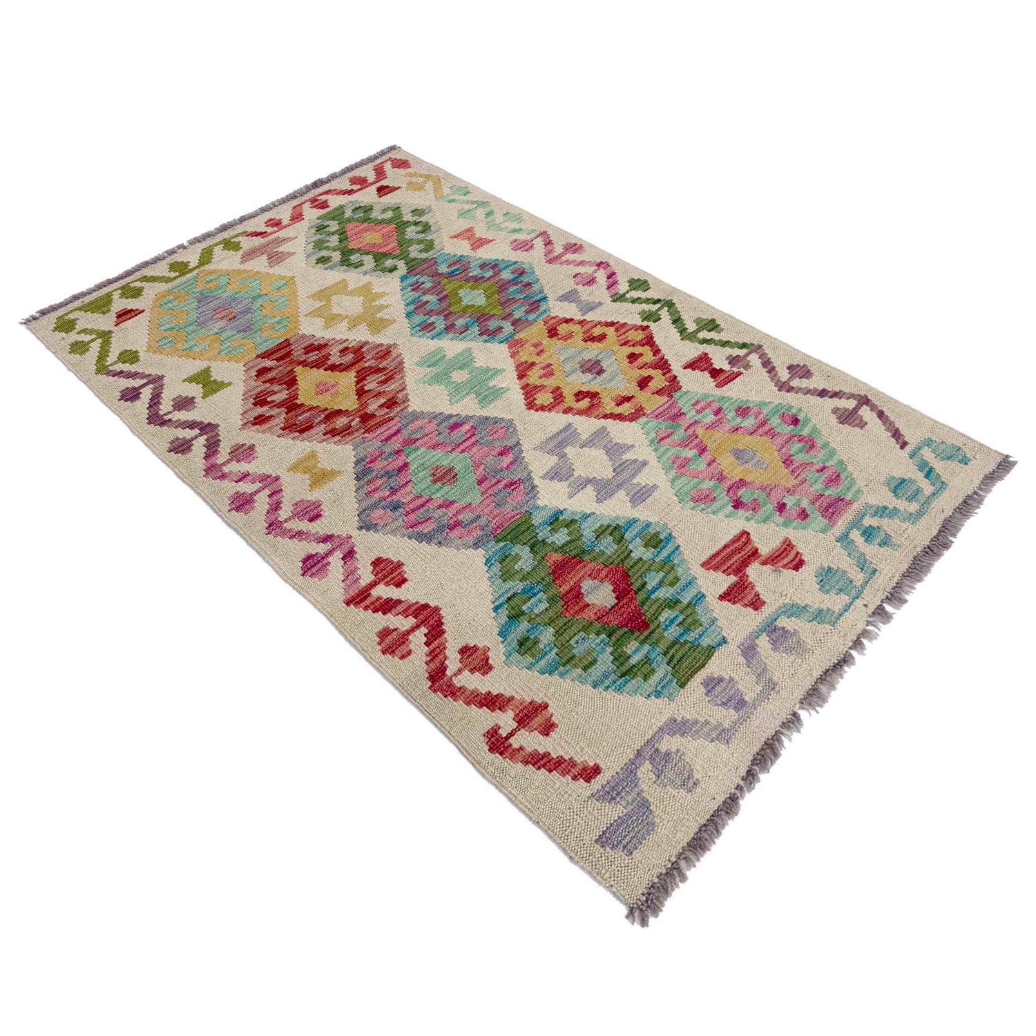 Handmade Multi Kilim Geometric 2x4 ft