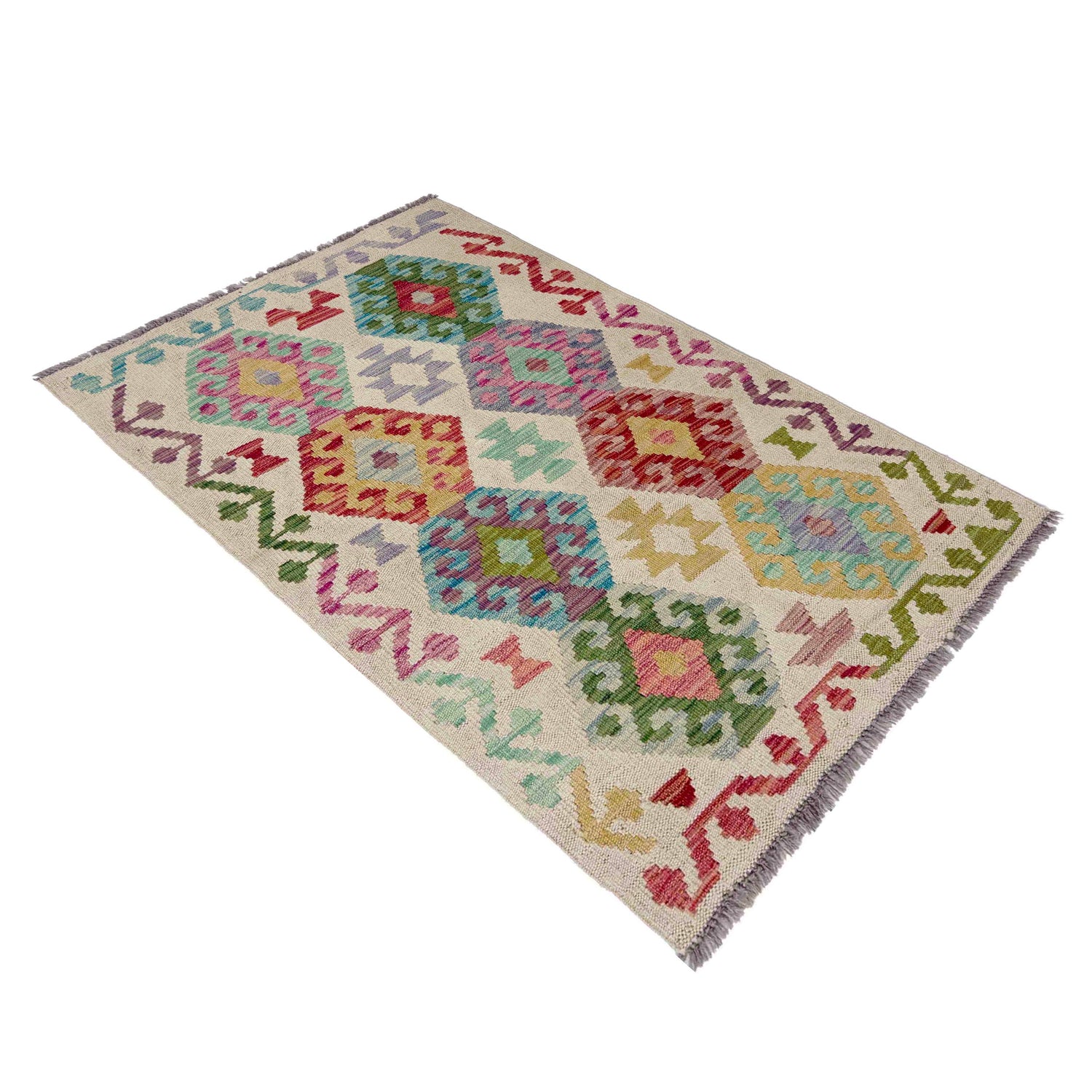 Handmade Multi Kilim Geometric 2x4 ft