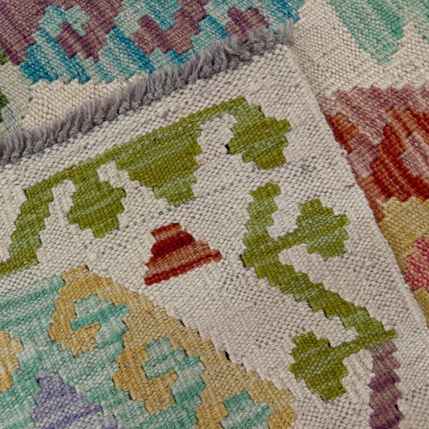 Handmade Multi Kilim Geometric 2x4 ft