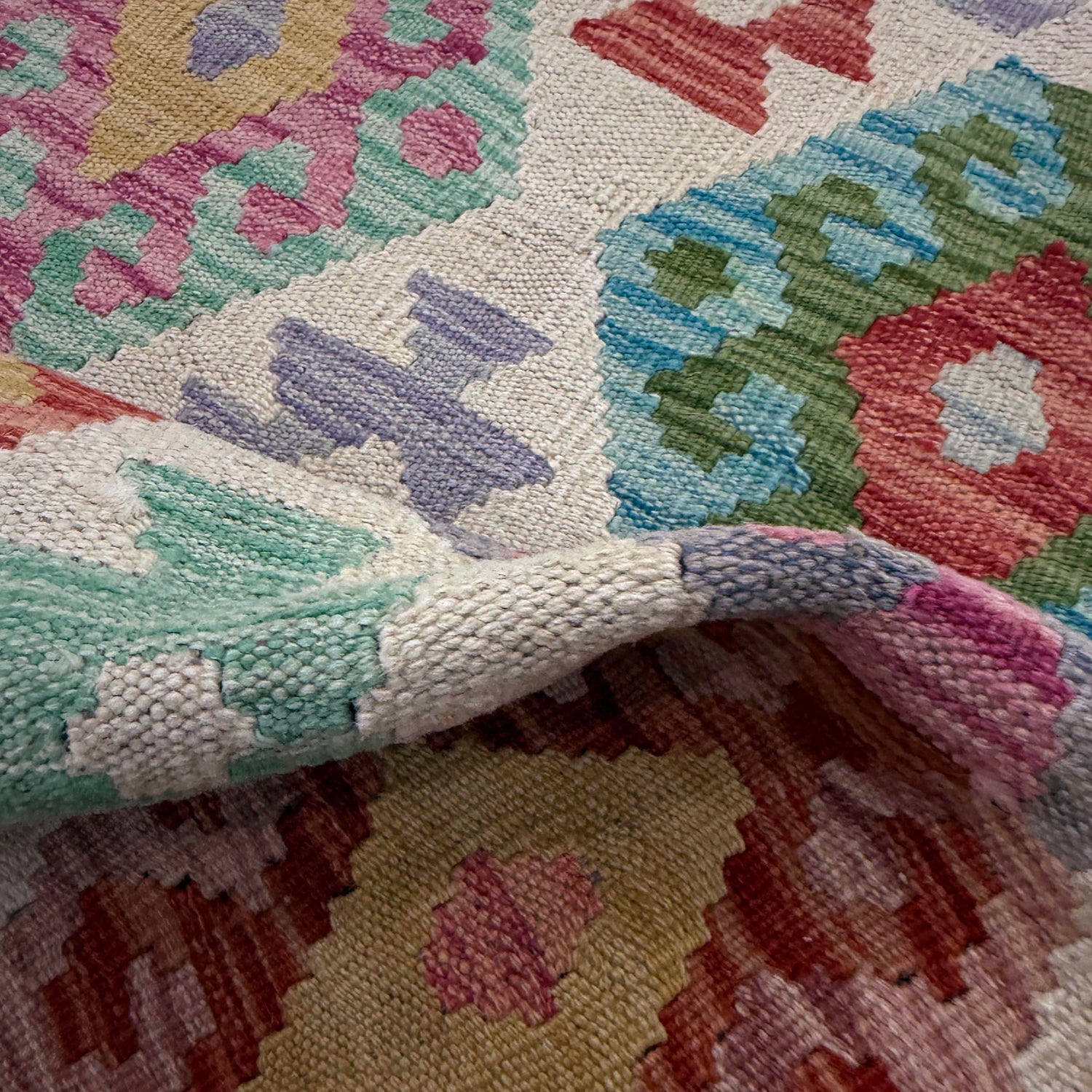 Handmade Multi Kilim Geometric 2x4 ft