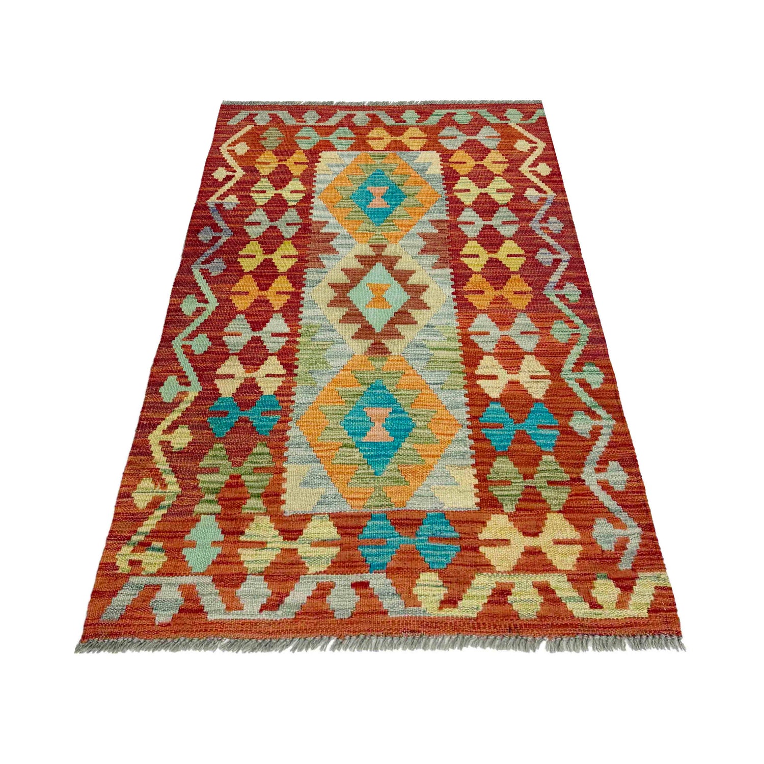 Handmade Multi Kilim Geometric 2x4 ft