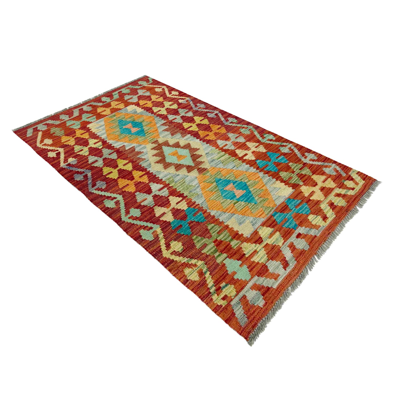 Handmade Multi Kilim Geometric 2x4 ft