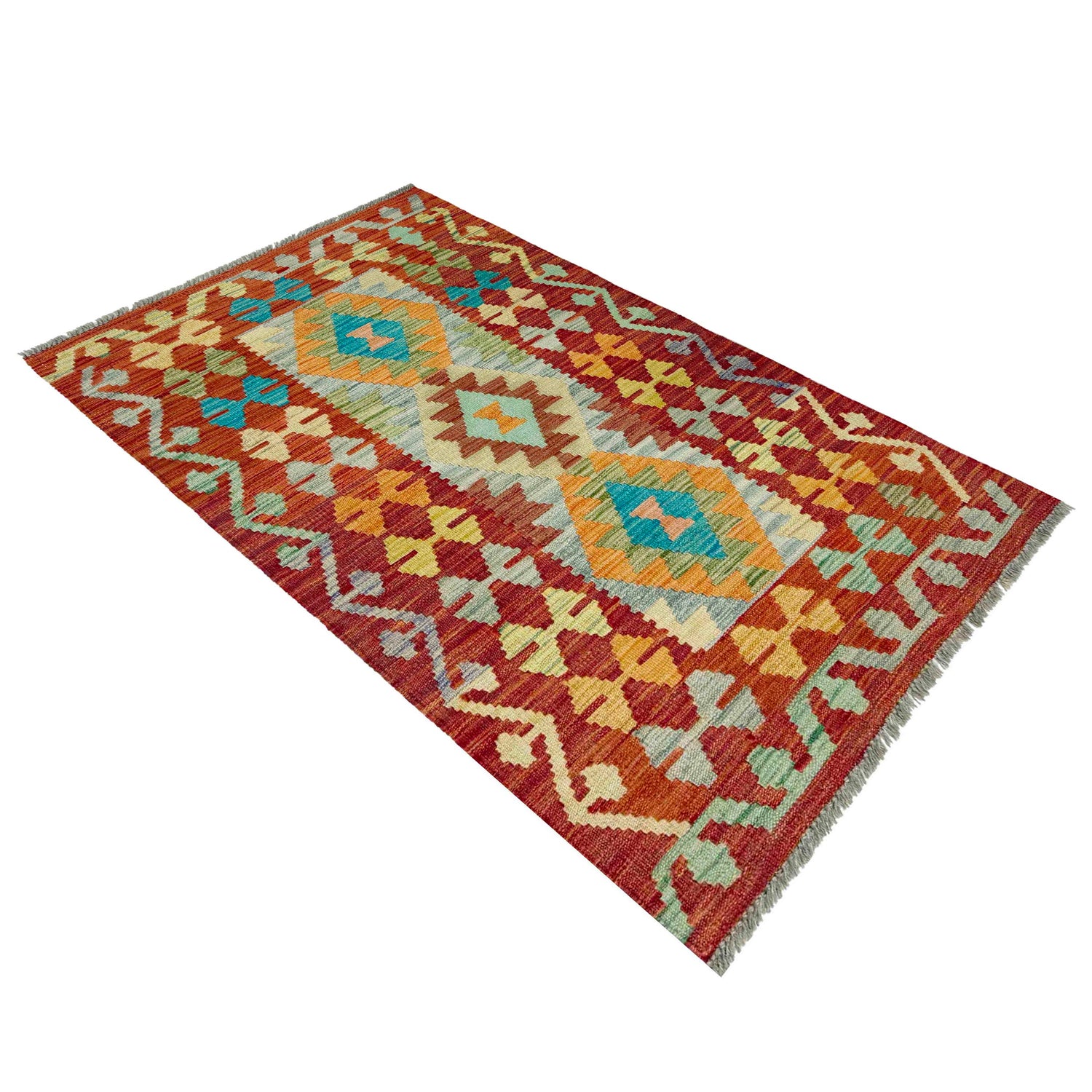 Handmade Multi Kilim Geometric 2x4 ft
