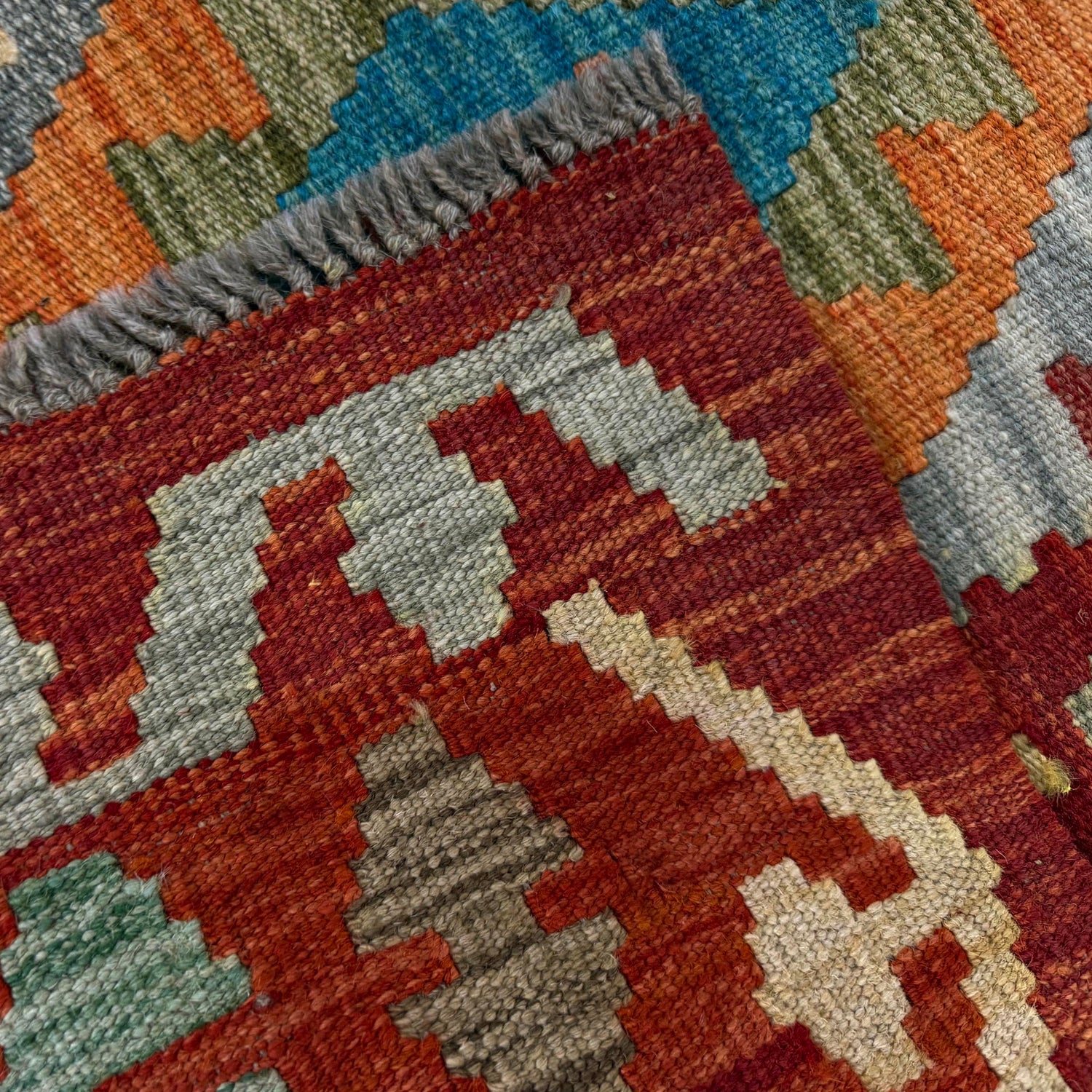 Handmade Multi Kilim Geometric 2x4 ft