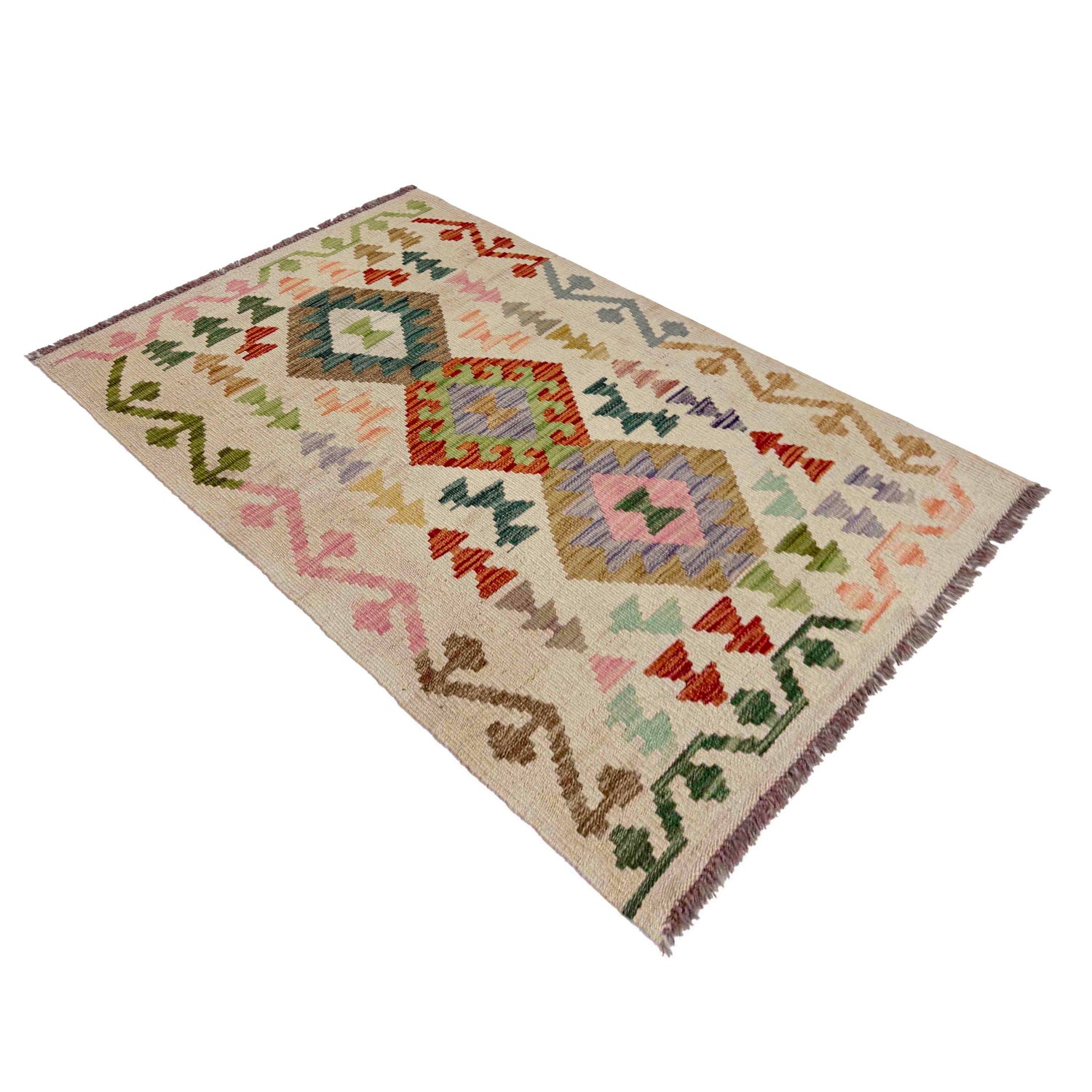 Handmade Multi Kilim Geometric 2x4 ft