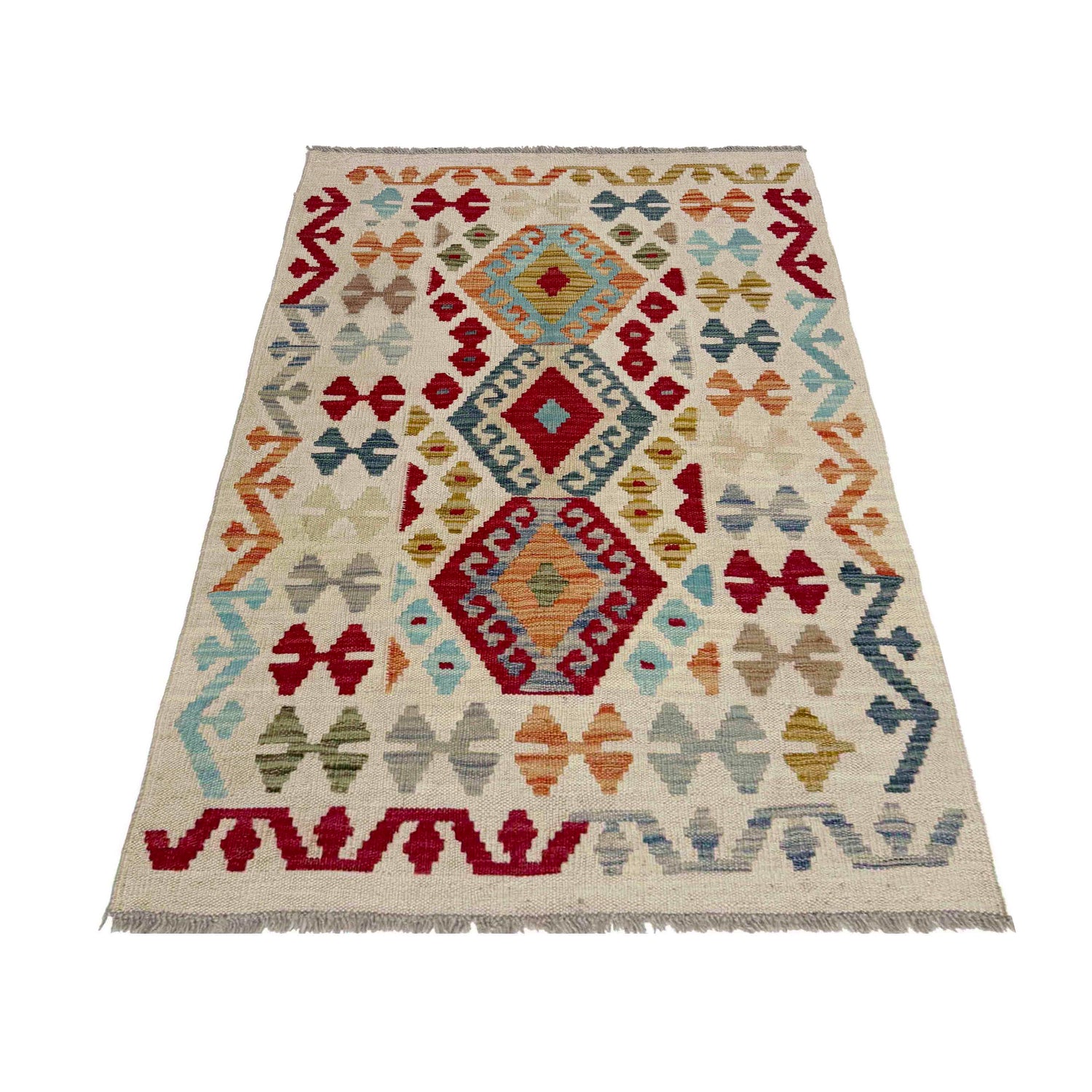 Handmade Multi Kilim Geometric 2x4 ft