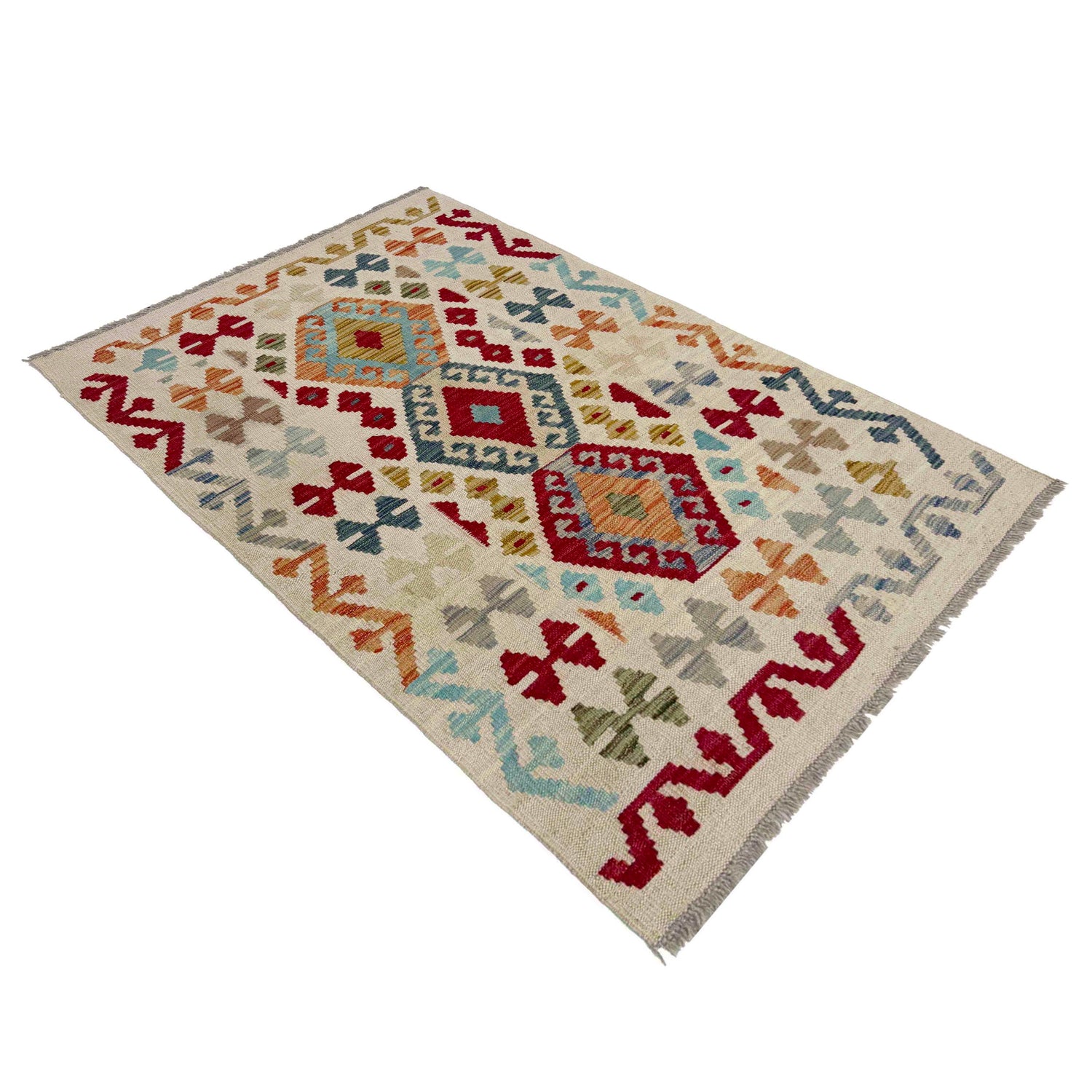Handmade Multi Kilim Geometric 2x4 ft