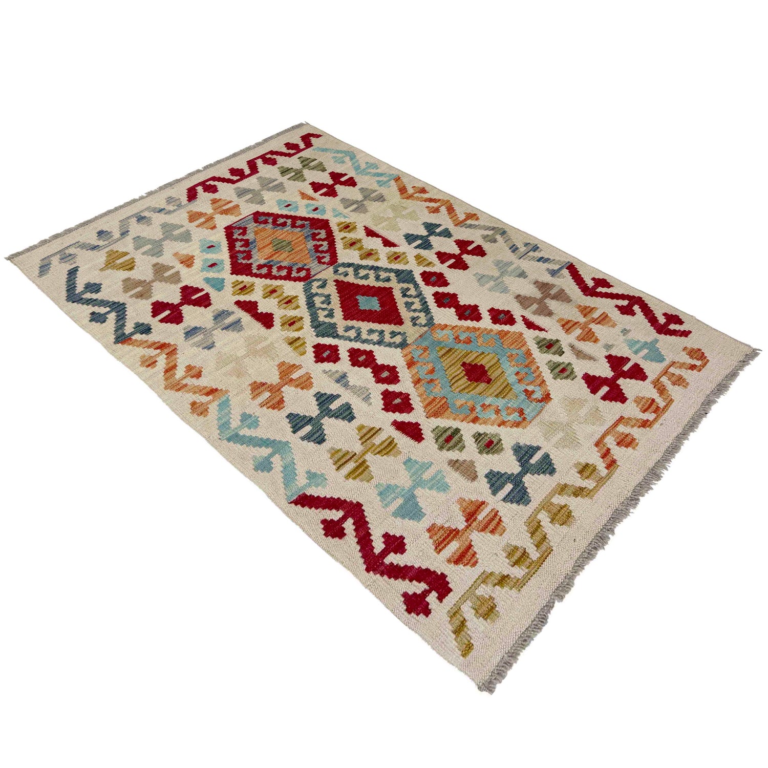 Handmade Multi Kilim Geometric 2x4 ft
