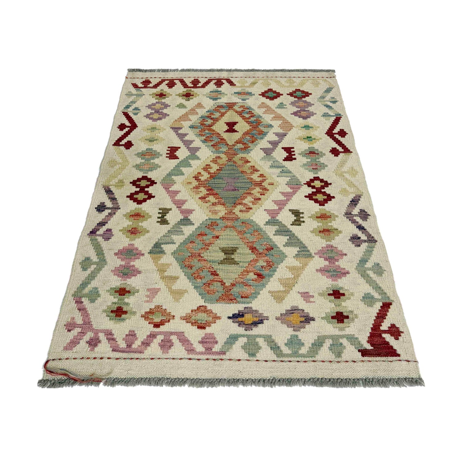 Handmade Multi Kilim Geometric 2x4 ft