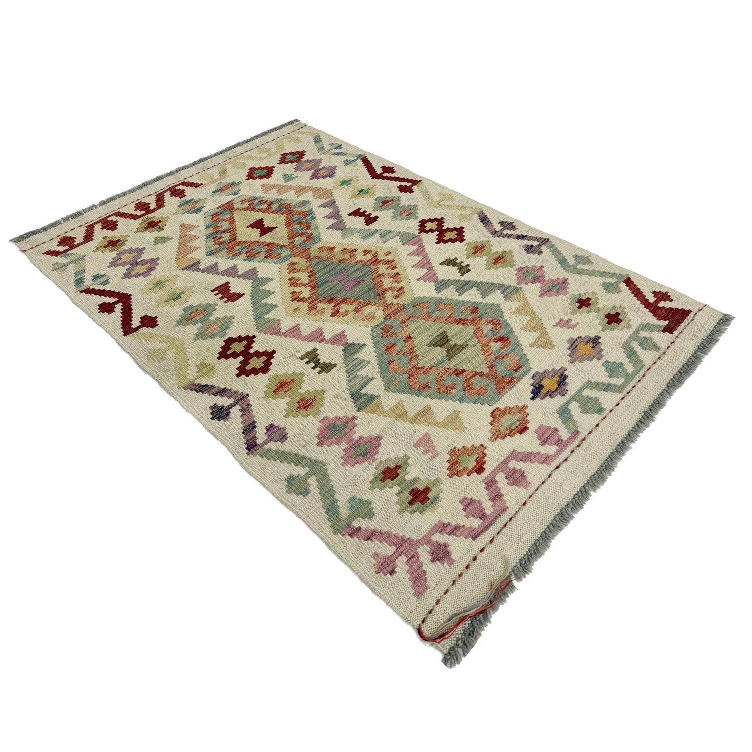 Handmade Multi Kilim Geometric 2x4 ft