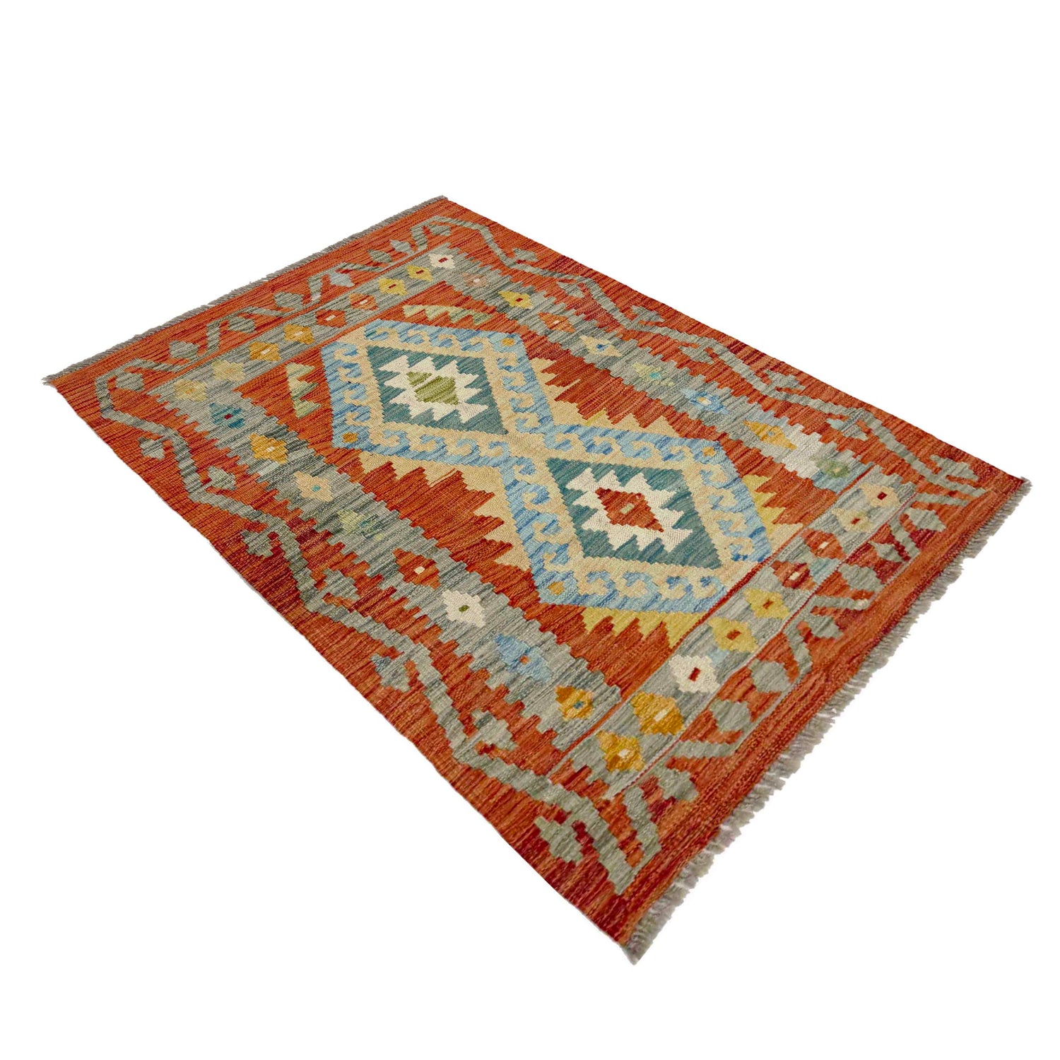 Handmade Multi Kilim Geometric 2x4 ft