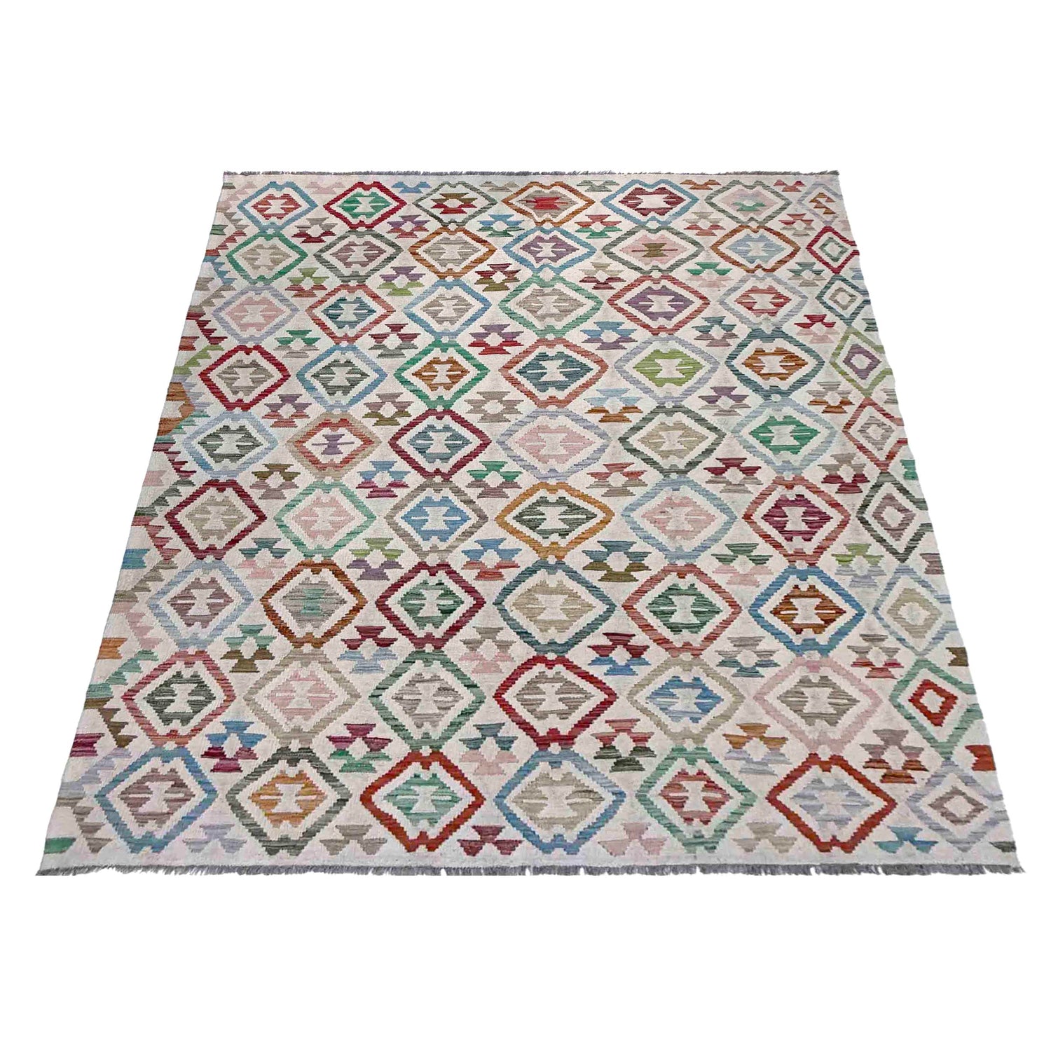 Handmade Multi Kilim Geometric 6x9 ft
