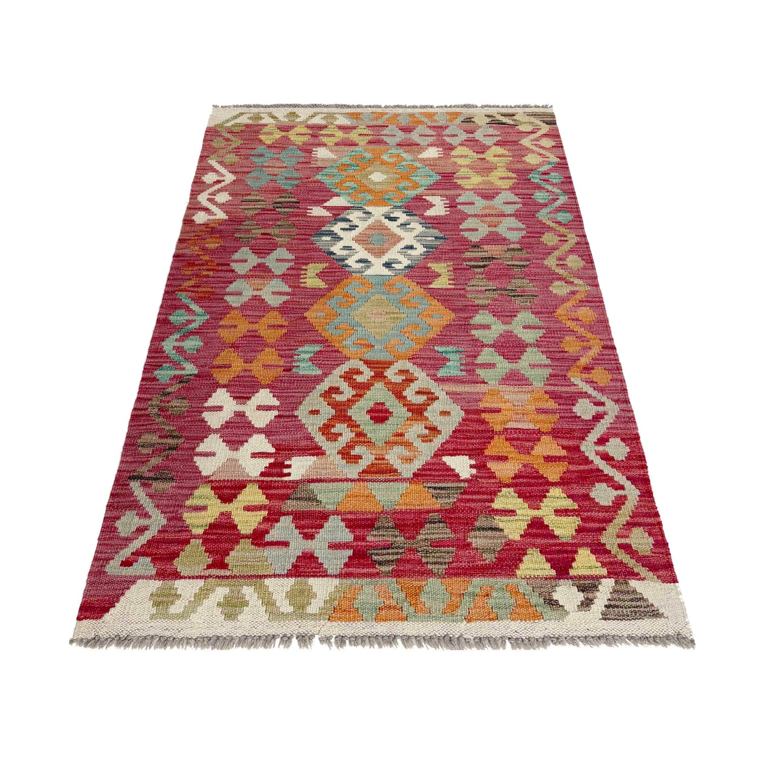 Handmade Multi Kilim Geometric 2x4 ft