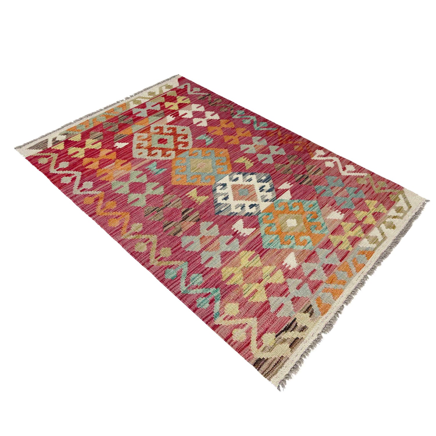 Handmade Multi Kilim Geometric 2x4 ft