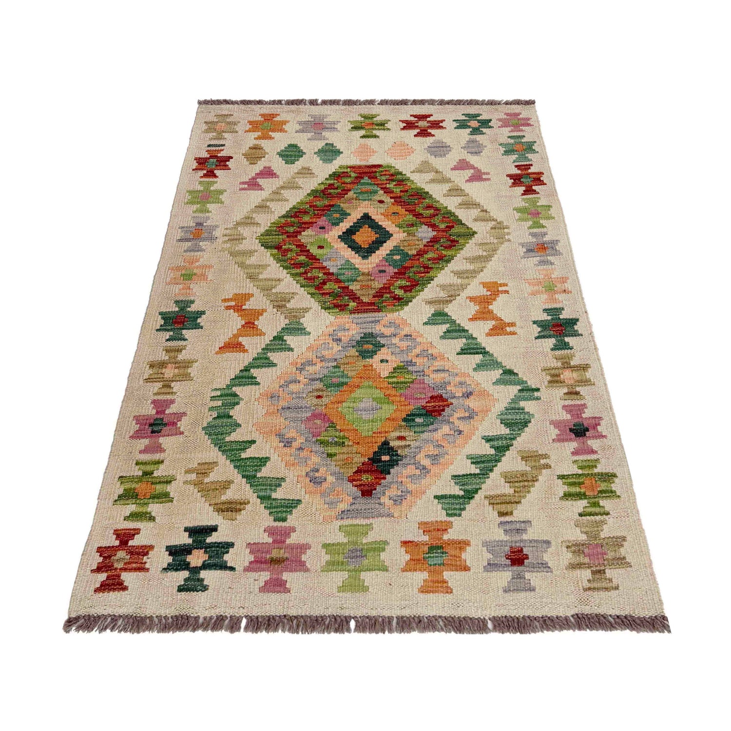 Handmade Multi Kilim Geometric 2x4 ft