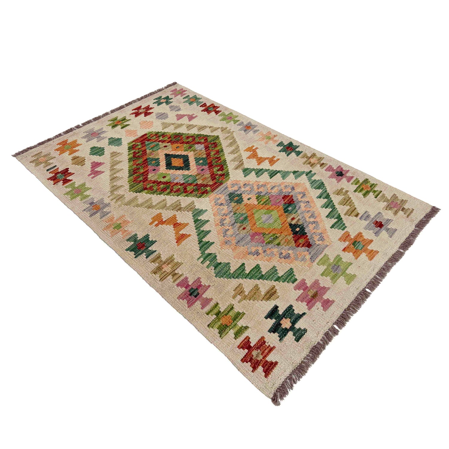 Handmade Multi Kilim Geometric 2x4 ft