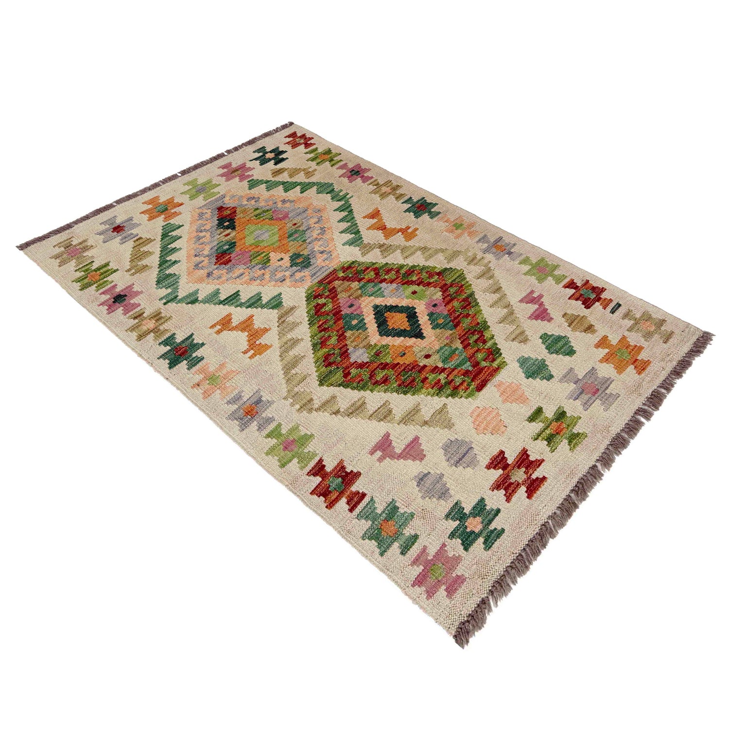 Handmade Multi Kilim Geometric 2x4 ft