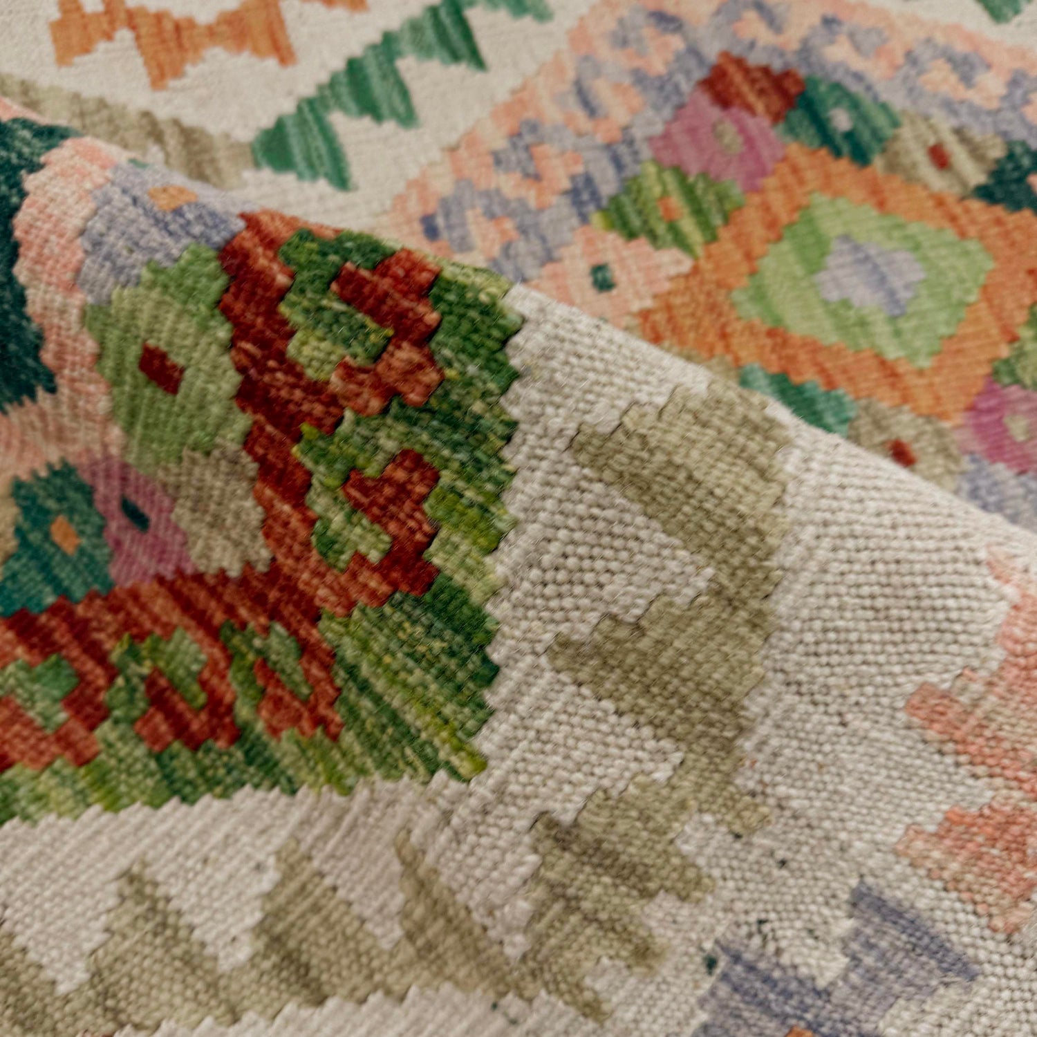 Handmade Multi Kilim Geometric 2x4 ft