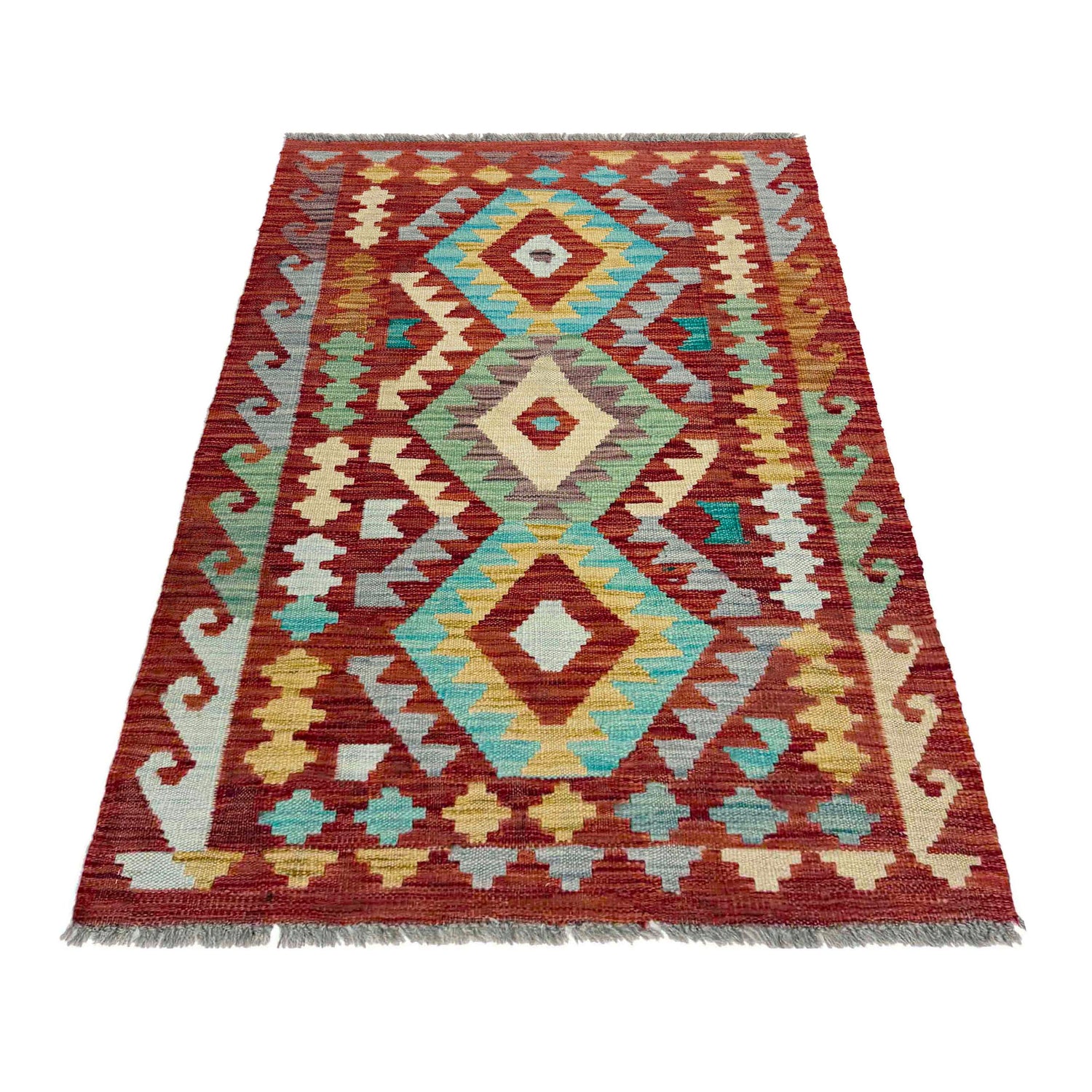 Handmade Multi Kilim Geometric 2x4 ft