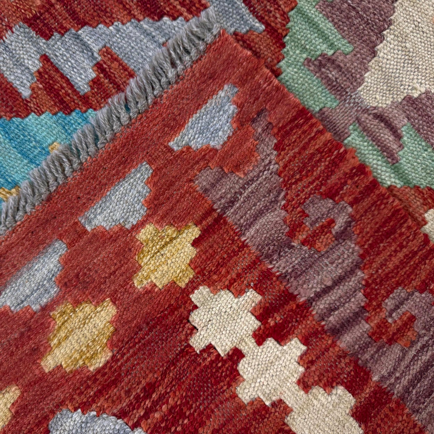 Handmade Multi Kilim Geometric 2x4 ft