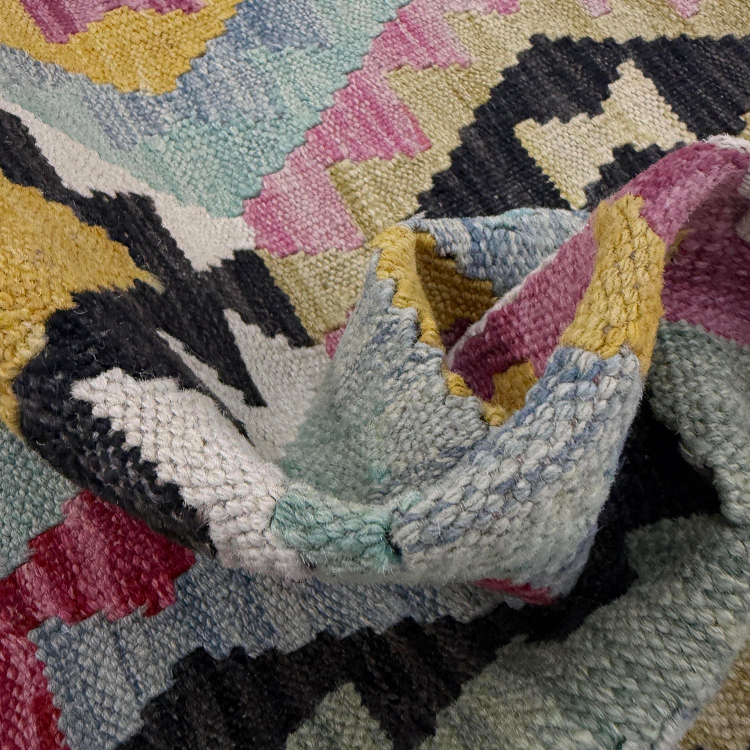 Handmade Multi Kilim Geometric 2x4 ft
