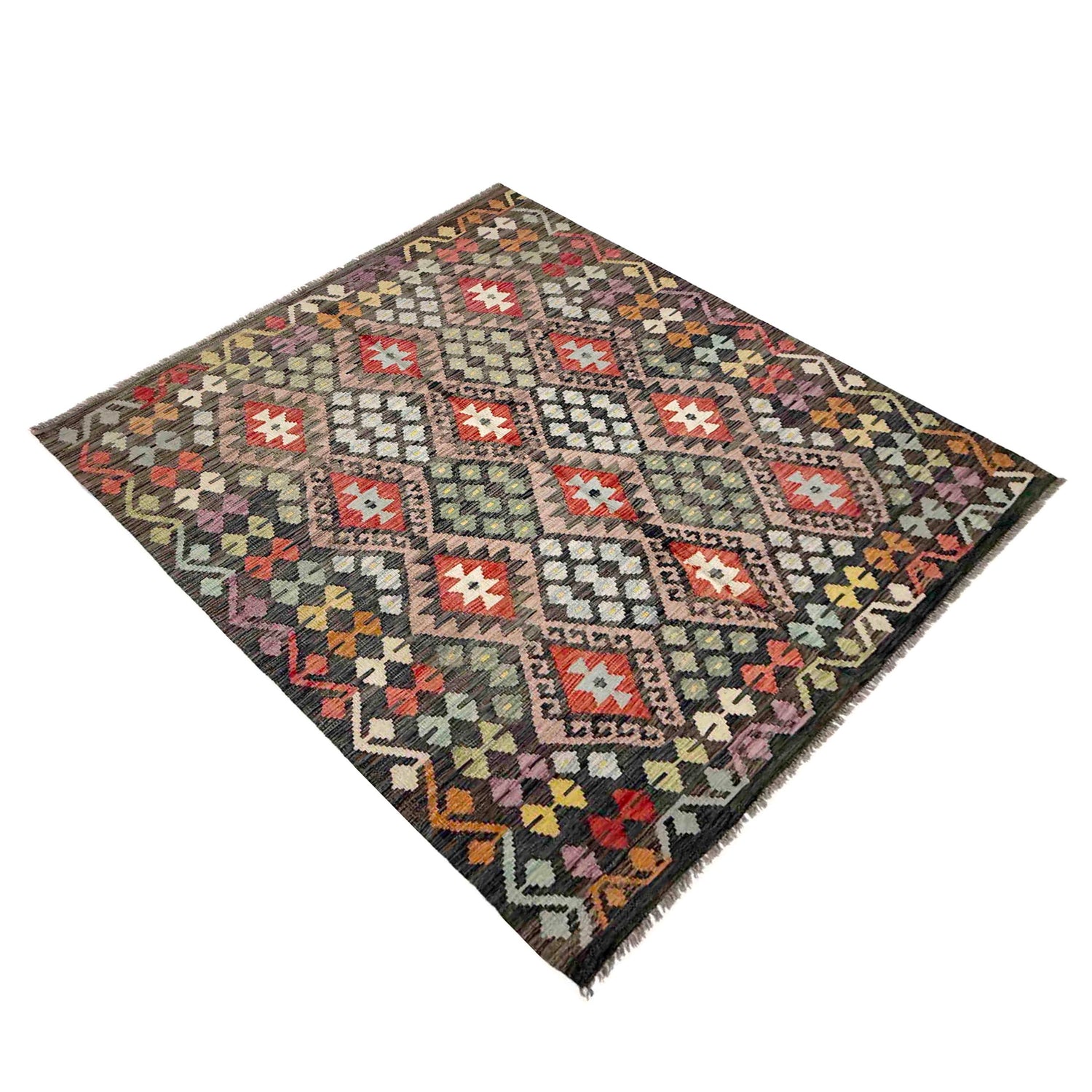 Handmade Multi Kilim Geometric 4x7 ft