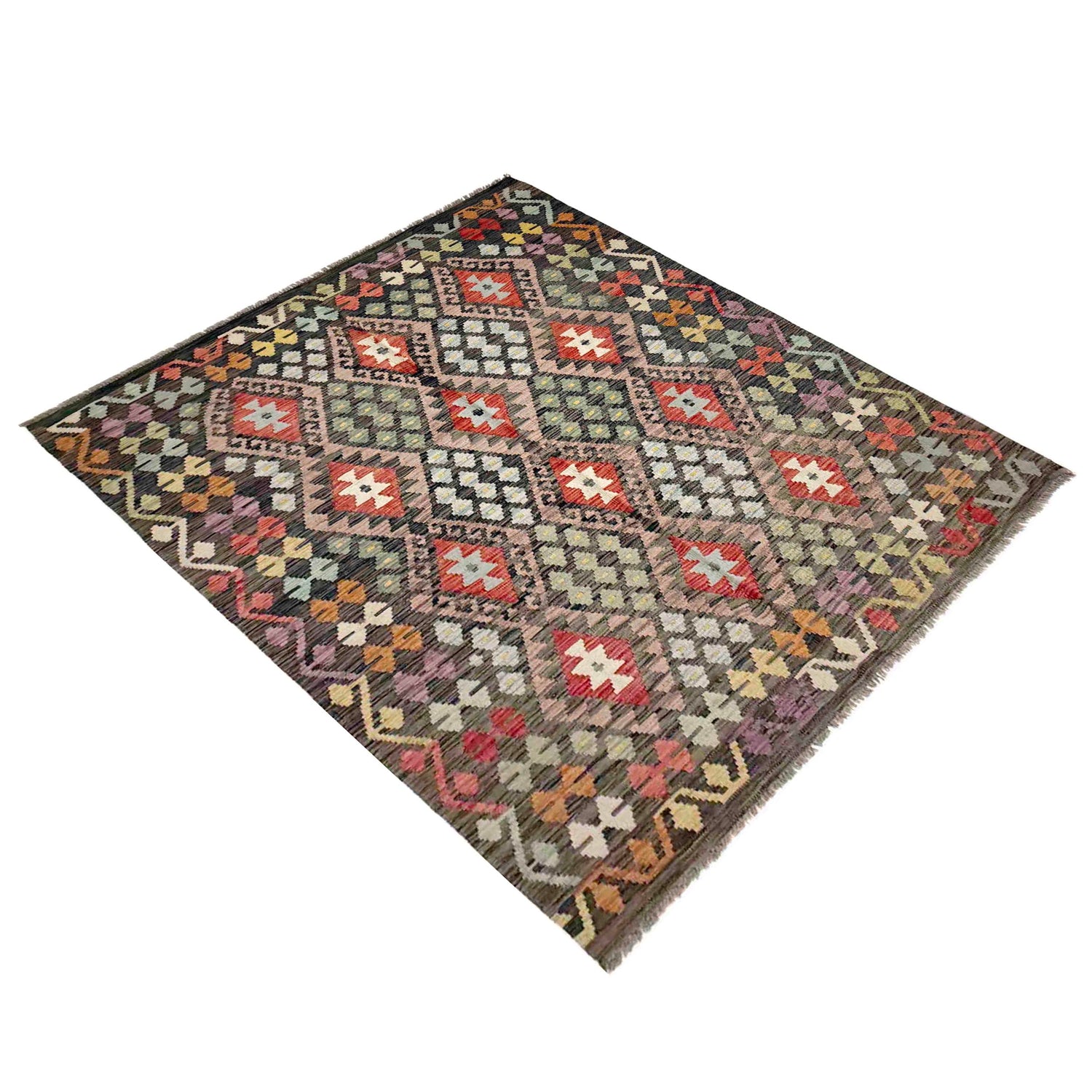 Handmade Multi Kilim Geometric 4x7 ft