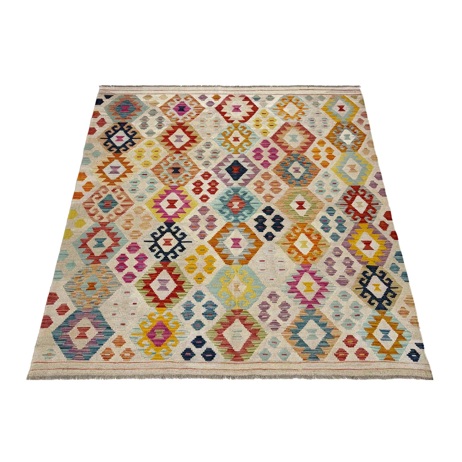Handmade Multi Kilim Geometric 4x7 ft