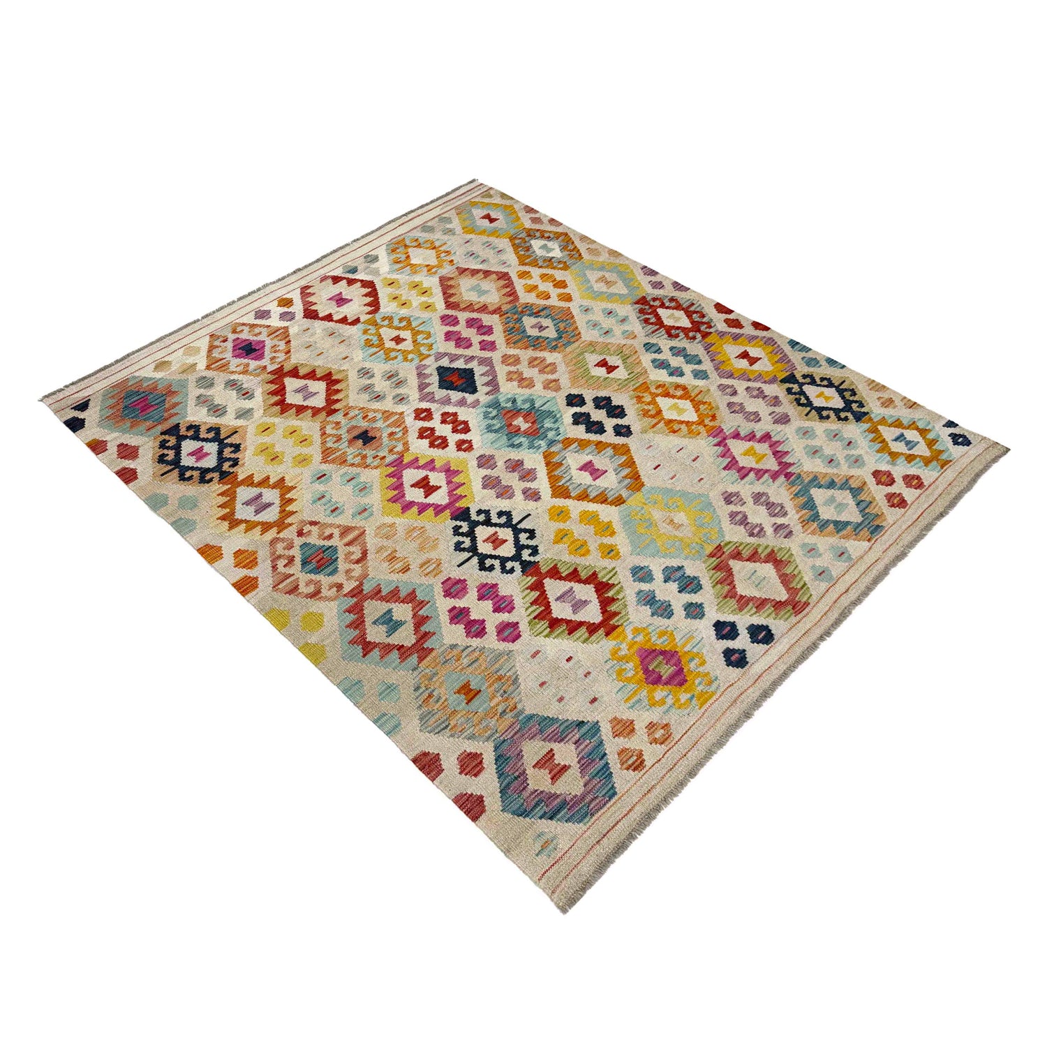 Handmade Multi Kilim Geometric 4x7 ft