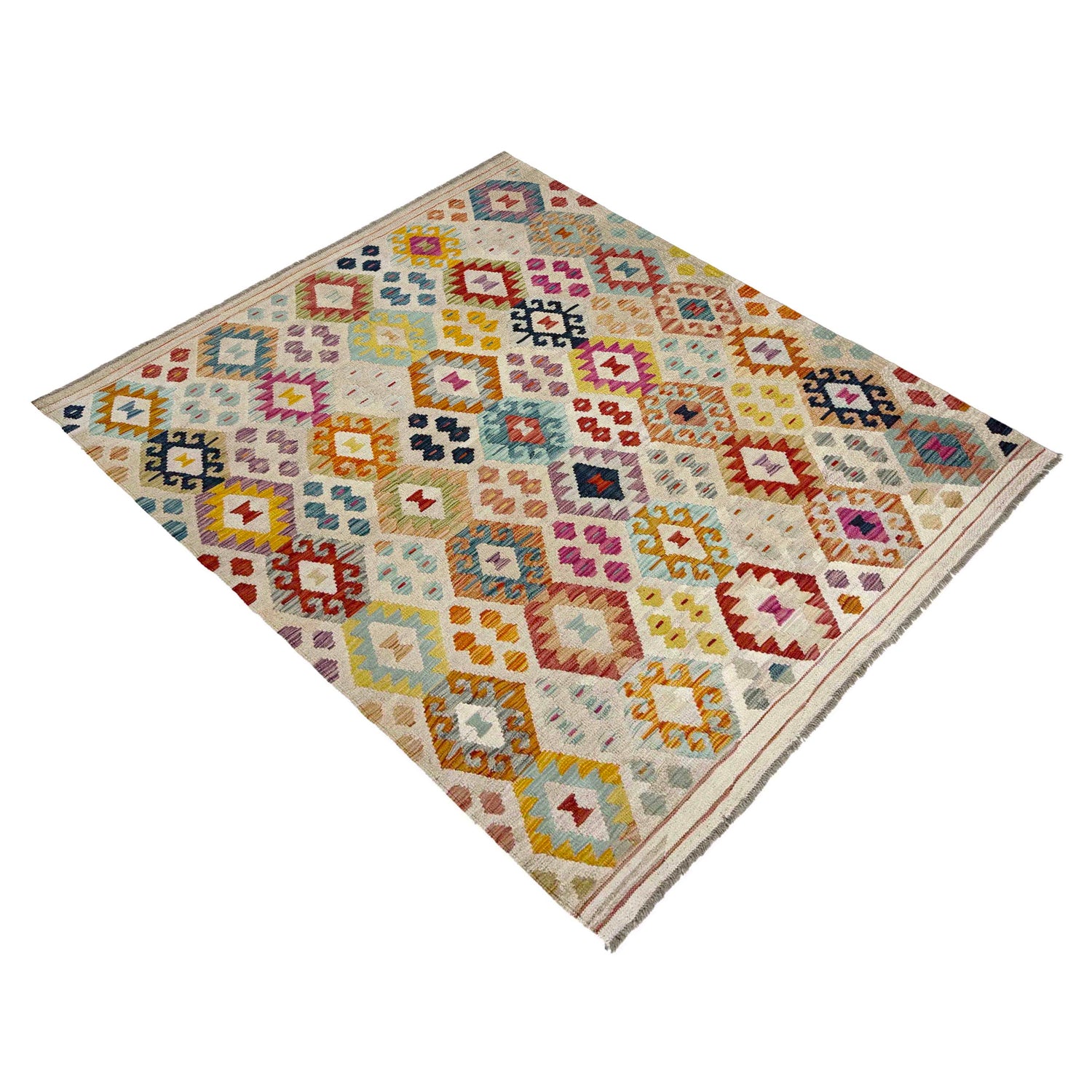 Handmade Multi Kilim Geometric 4x7 ft