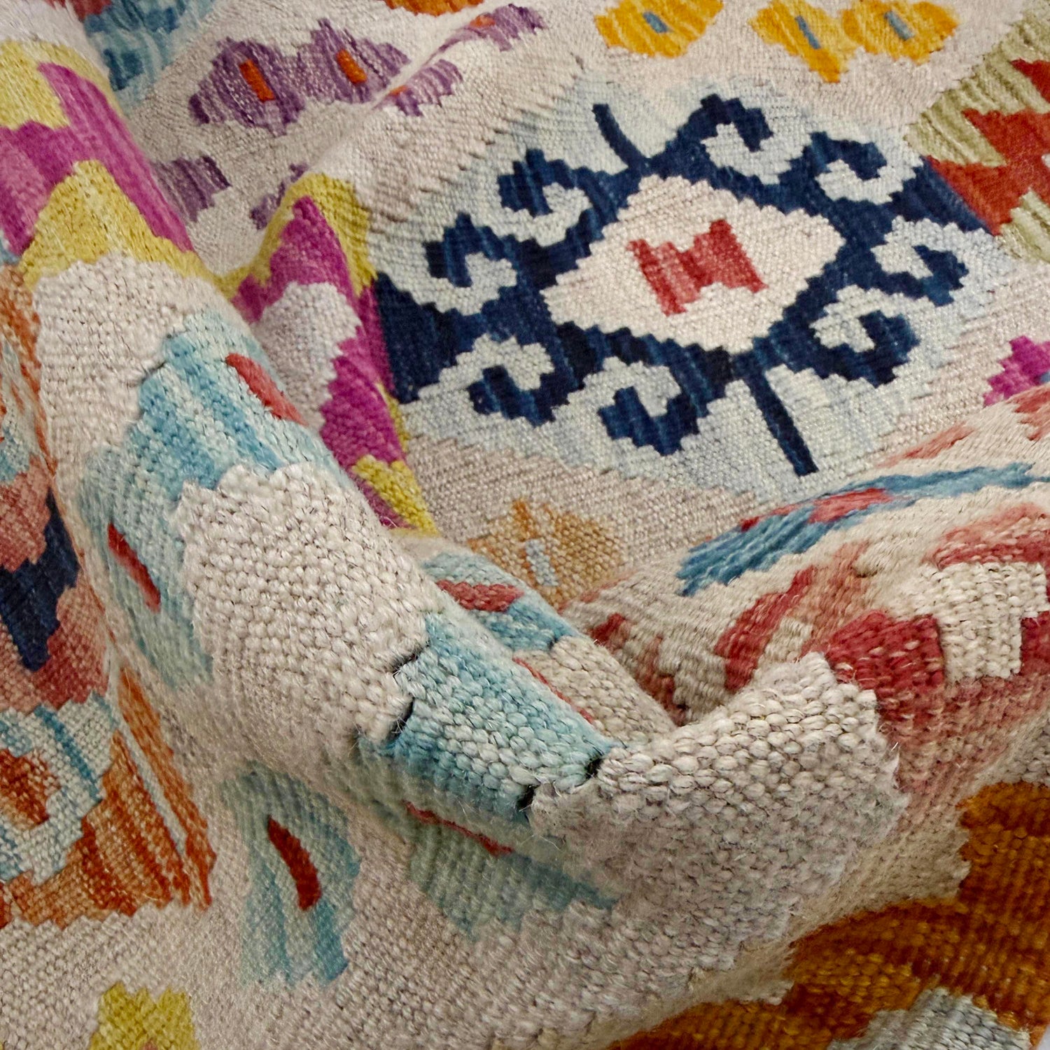 Handmade Multi Kilim Geometric 4x7 ft