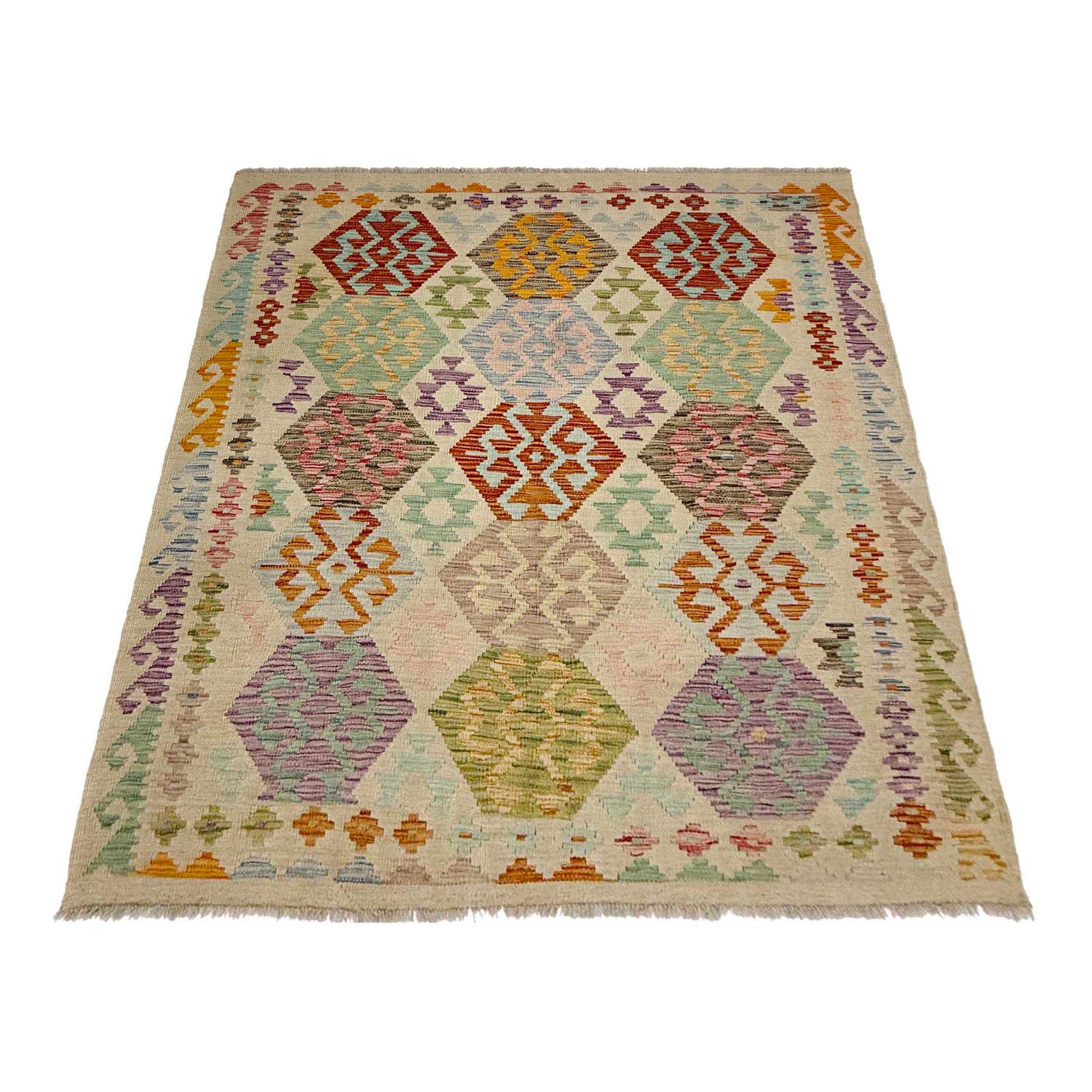 Handmade Multi Kilim Geometric 4x7 ft