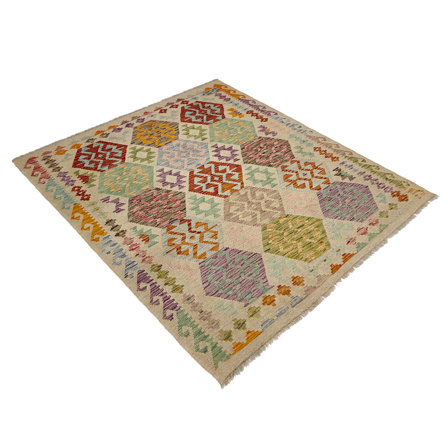 Handmade Multi Kilim Geometric 4x7 ft