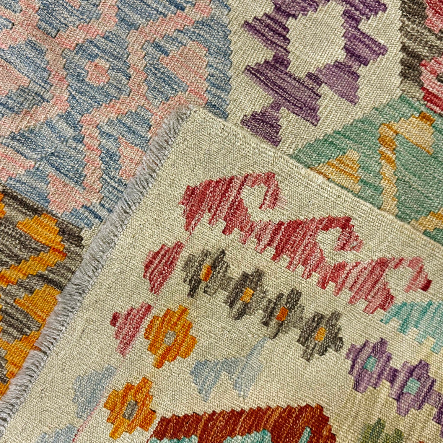 Handmade Multi Kilim Geometric 4x7 ft